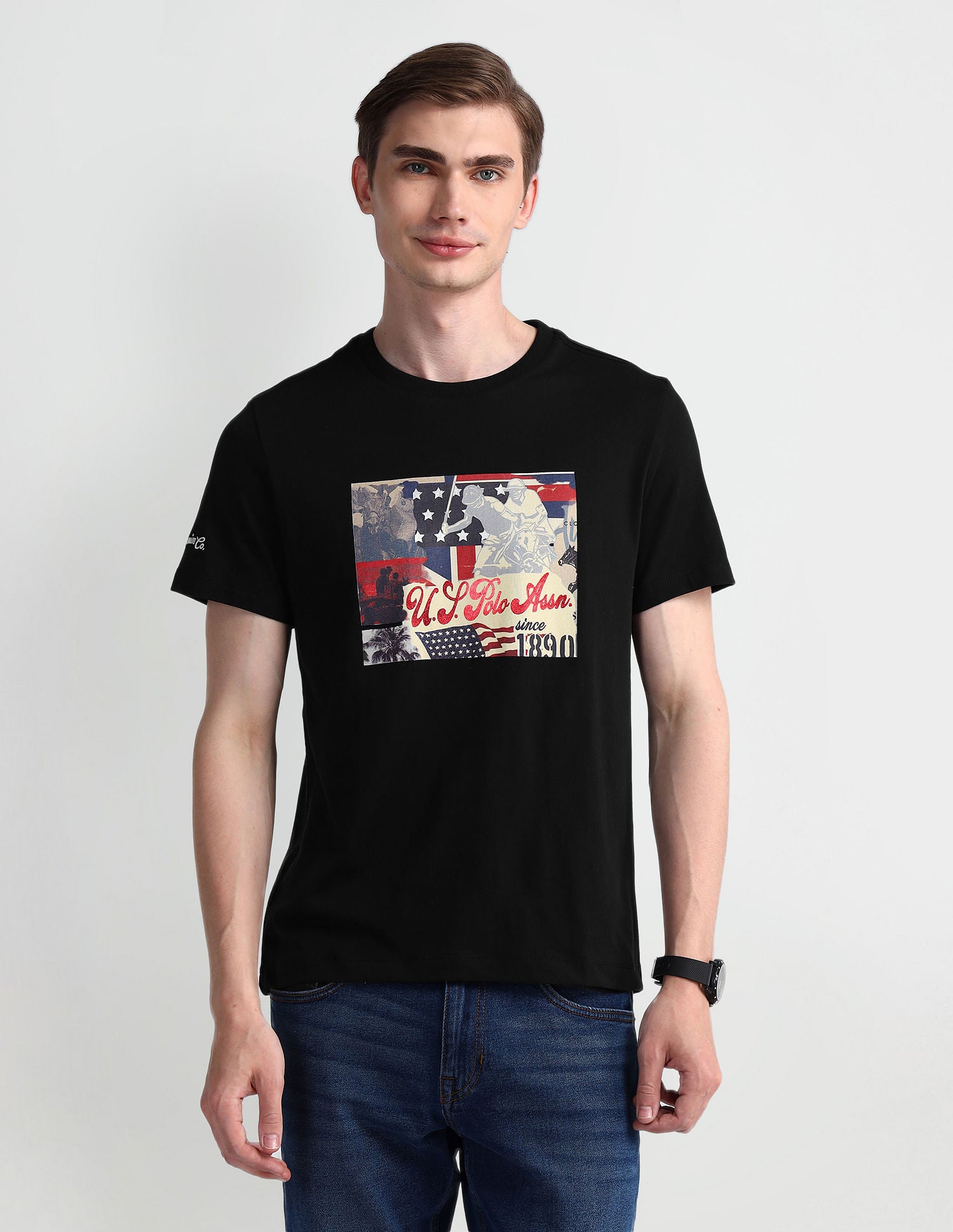 Muscle Fit Graphic T-Shirt Dark-Blue - U.S. Polo Assn. India | Large