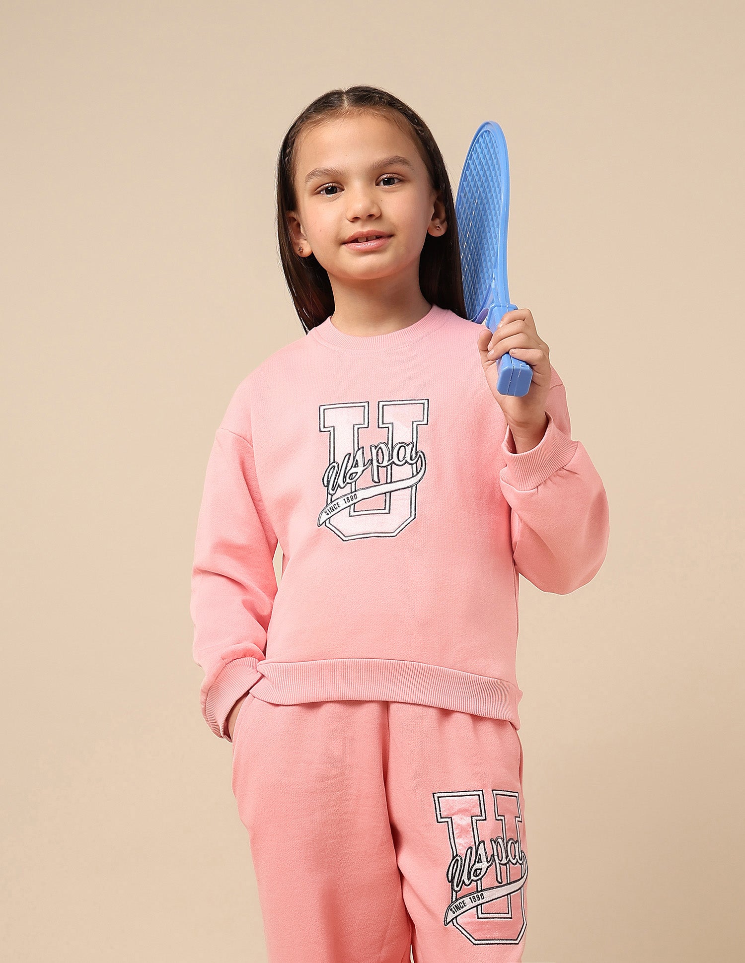 Girls Brand Embroidered Regular Fit Sweatshirt