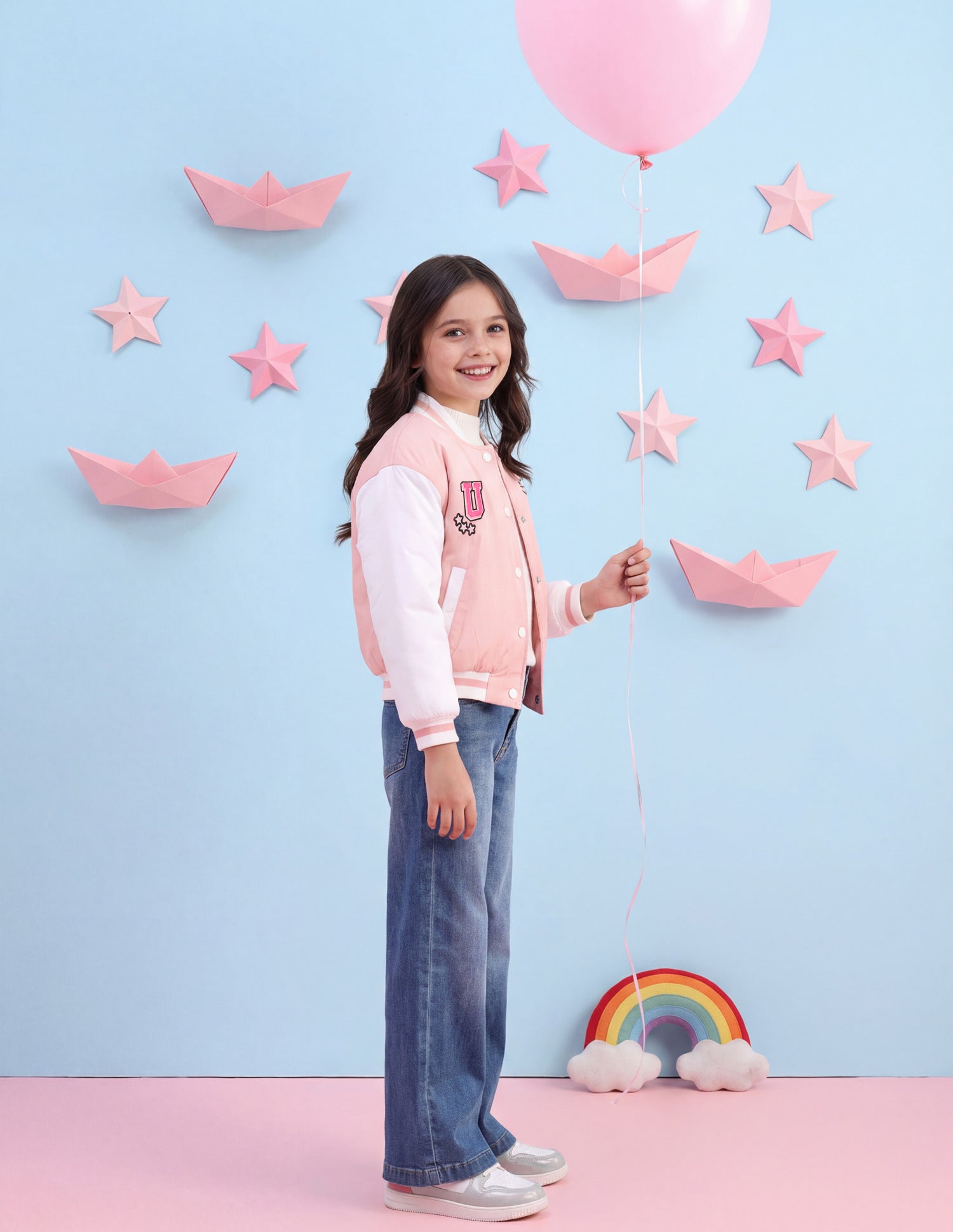 Colourblocked Regular Fit Varsity Jacket