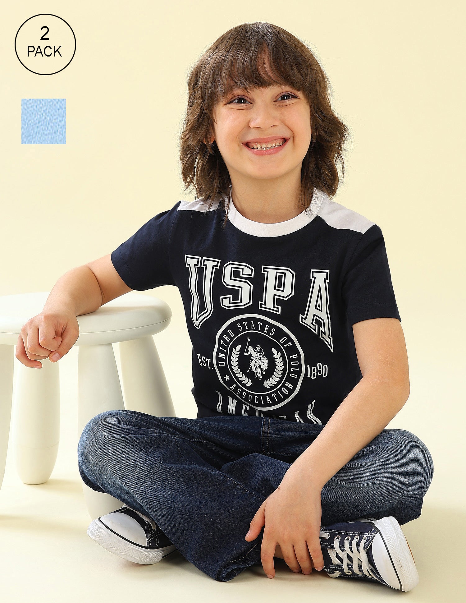 Graphic Brand Printed Regular Fit T-Shirt - Pack Of 2