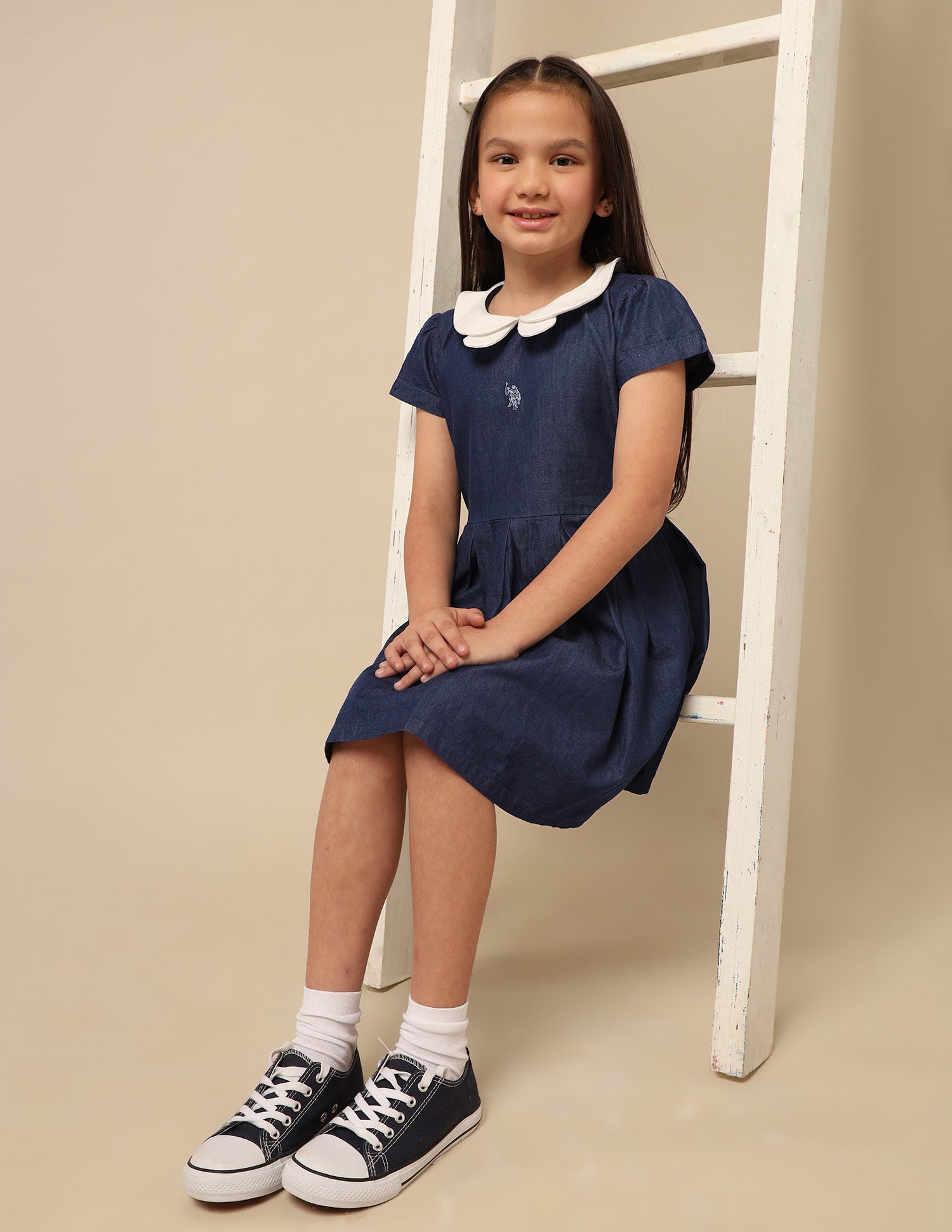 Girls Solid A-Line Dress
