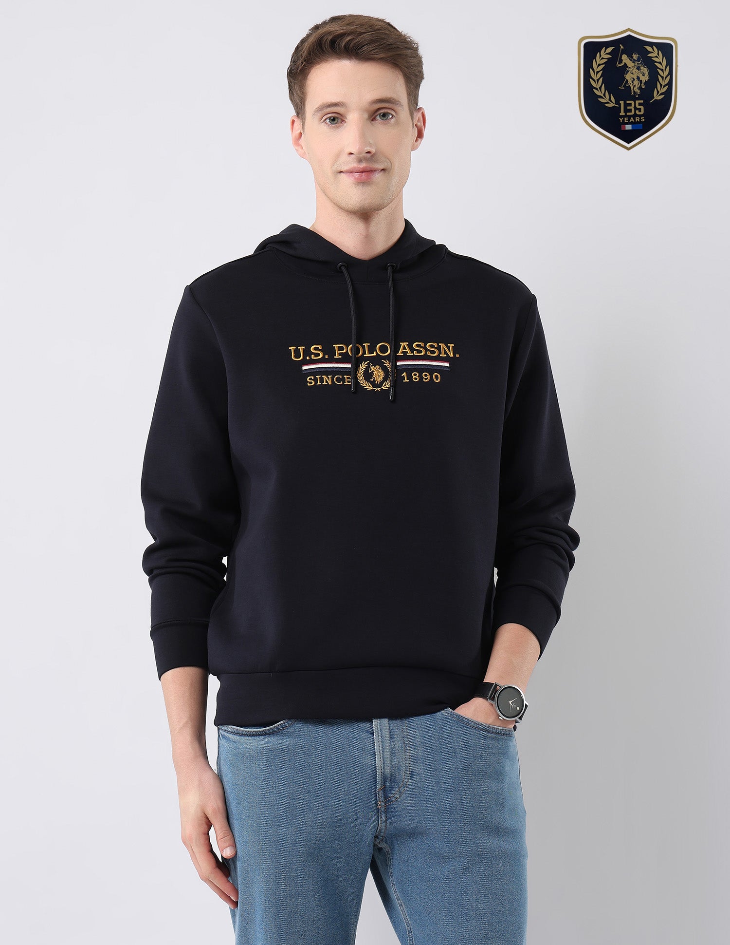 Brand Embroidered Hooded Sweatshirt