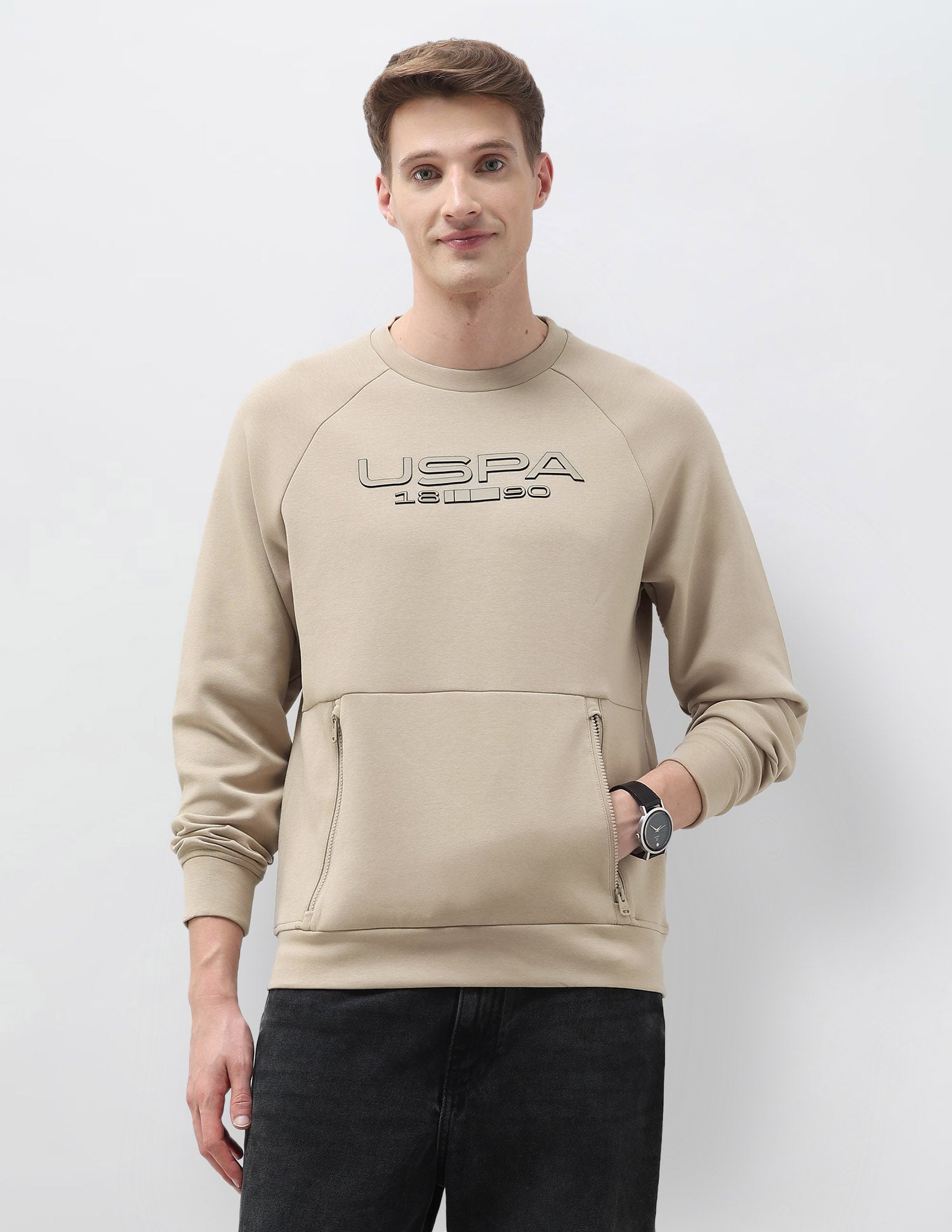 Brand Embossed Regular Fit Sweatshirt