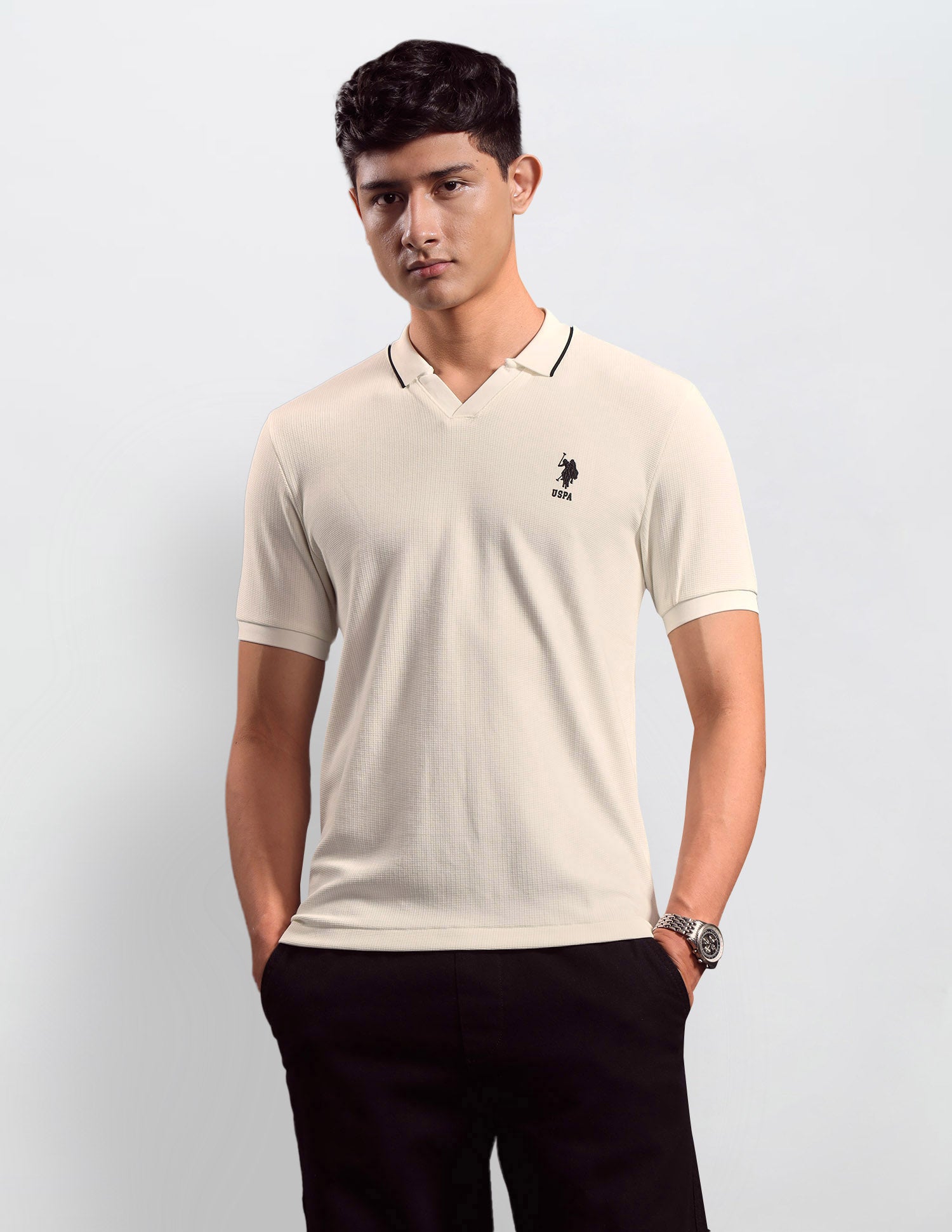 Textured Regular Fit Polo shirt
