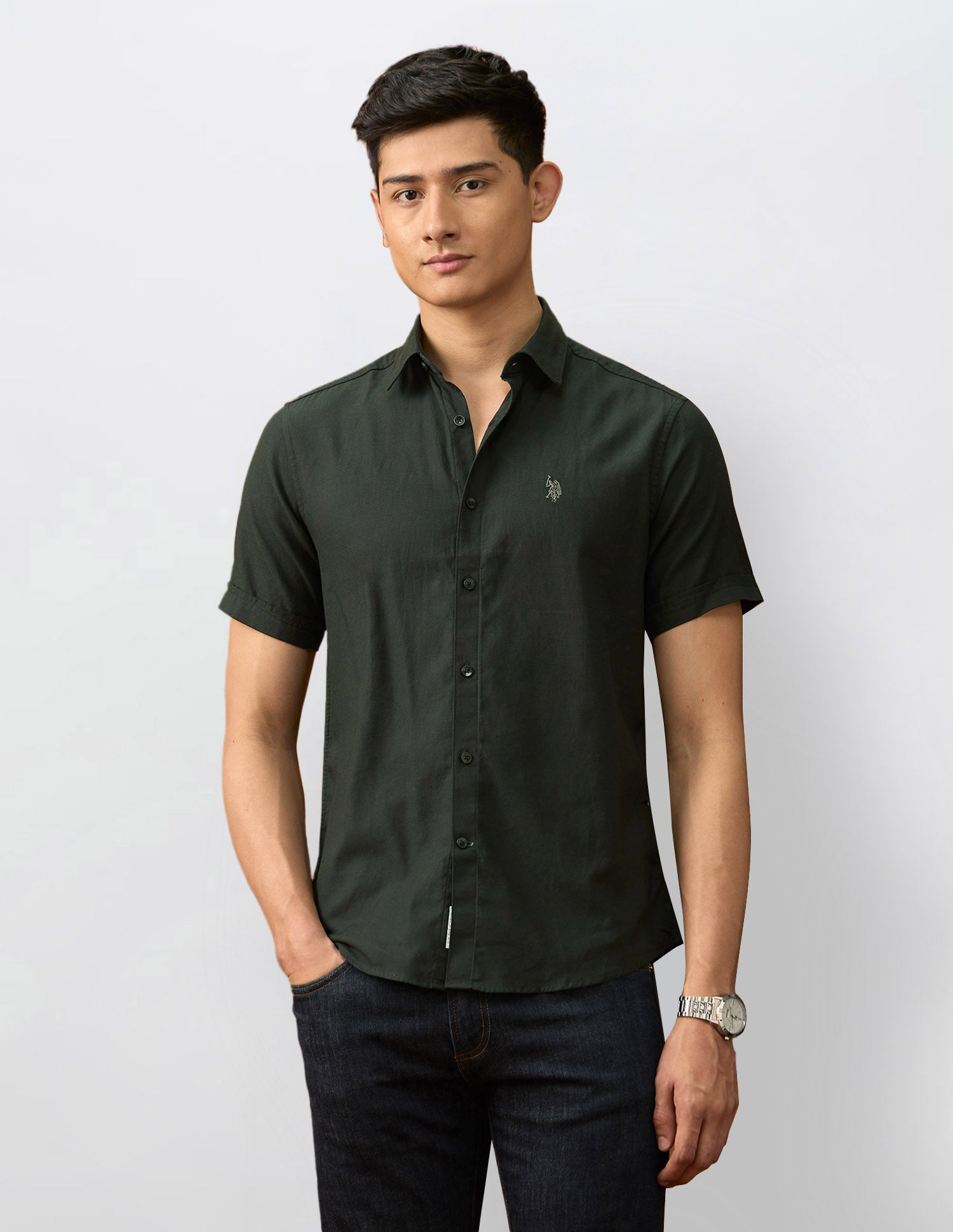 Textured Dobby Varsity Shirt