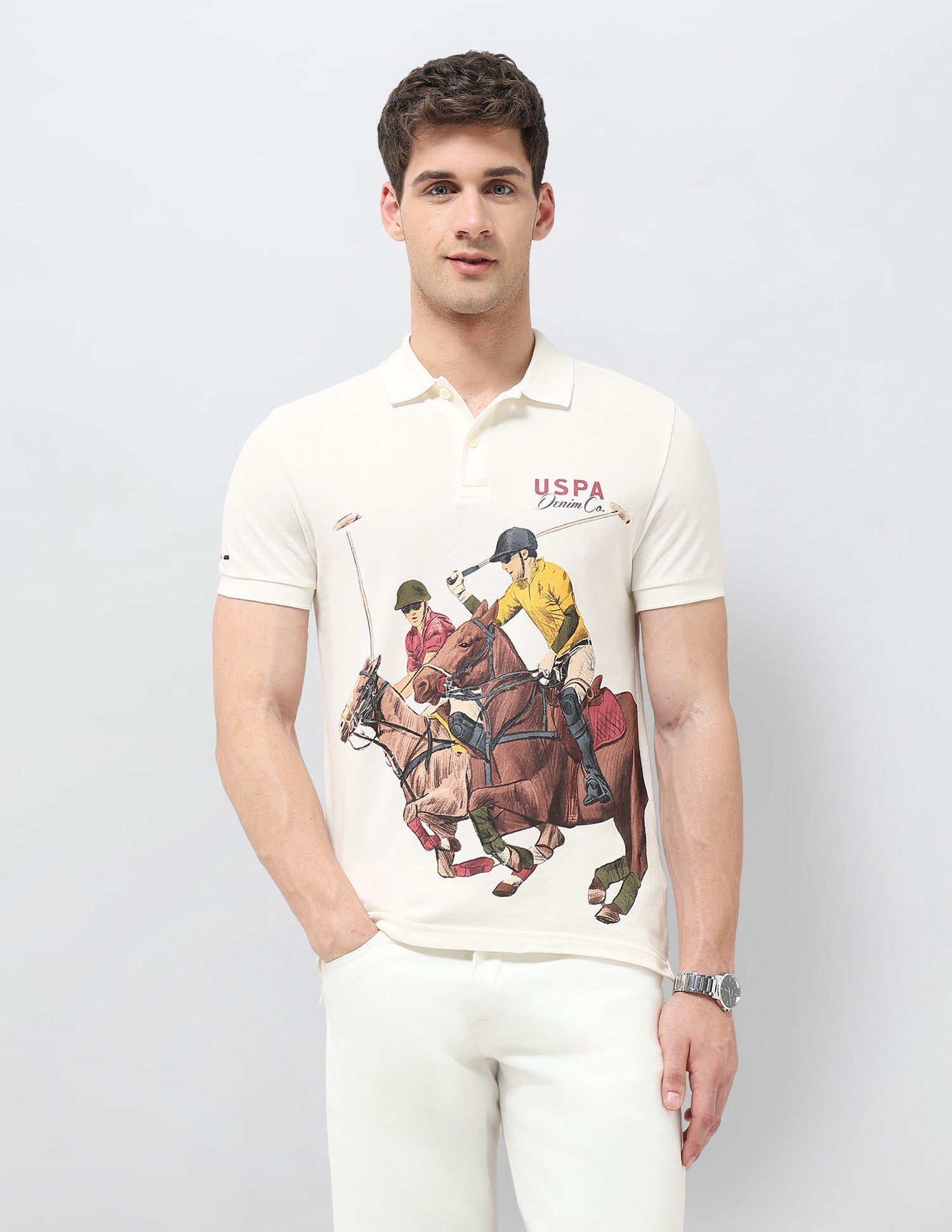 Graphic Printed Regular Fit Polo Shirt