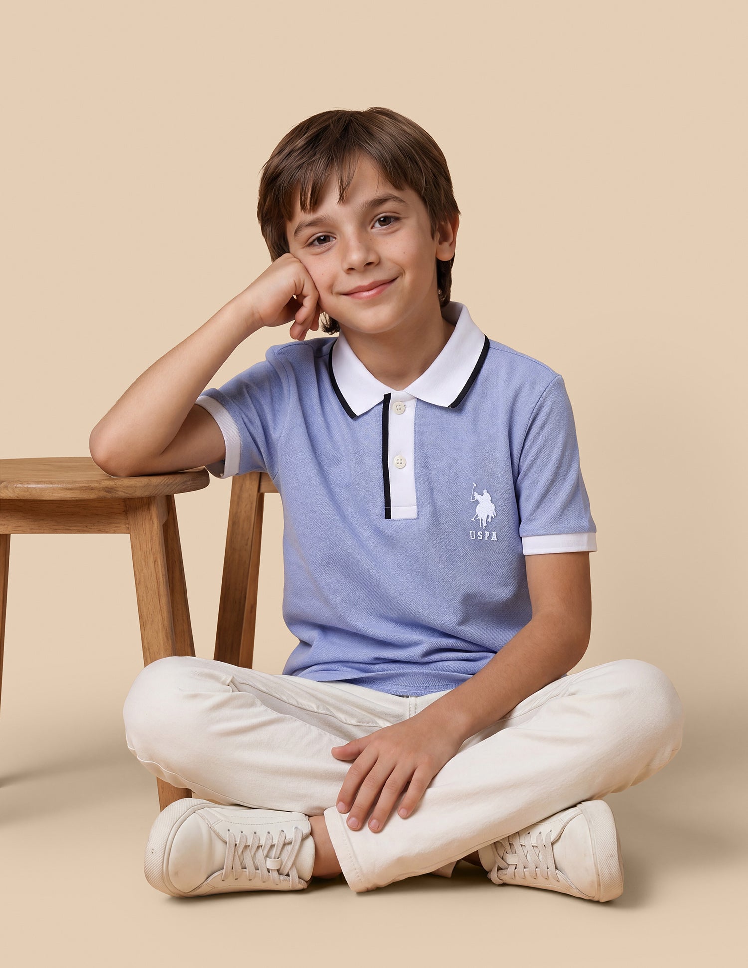 Solid Regular Fit Polo Shirt Blue - U.S. Polo Assn. India | Large
