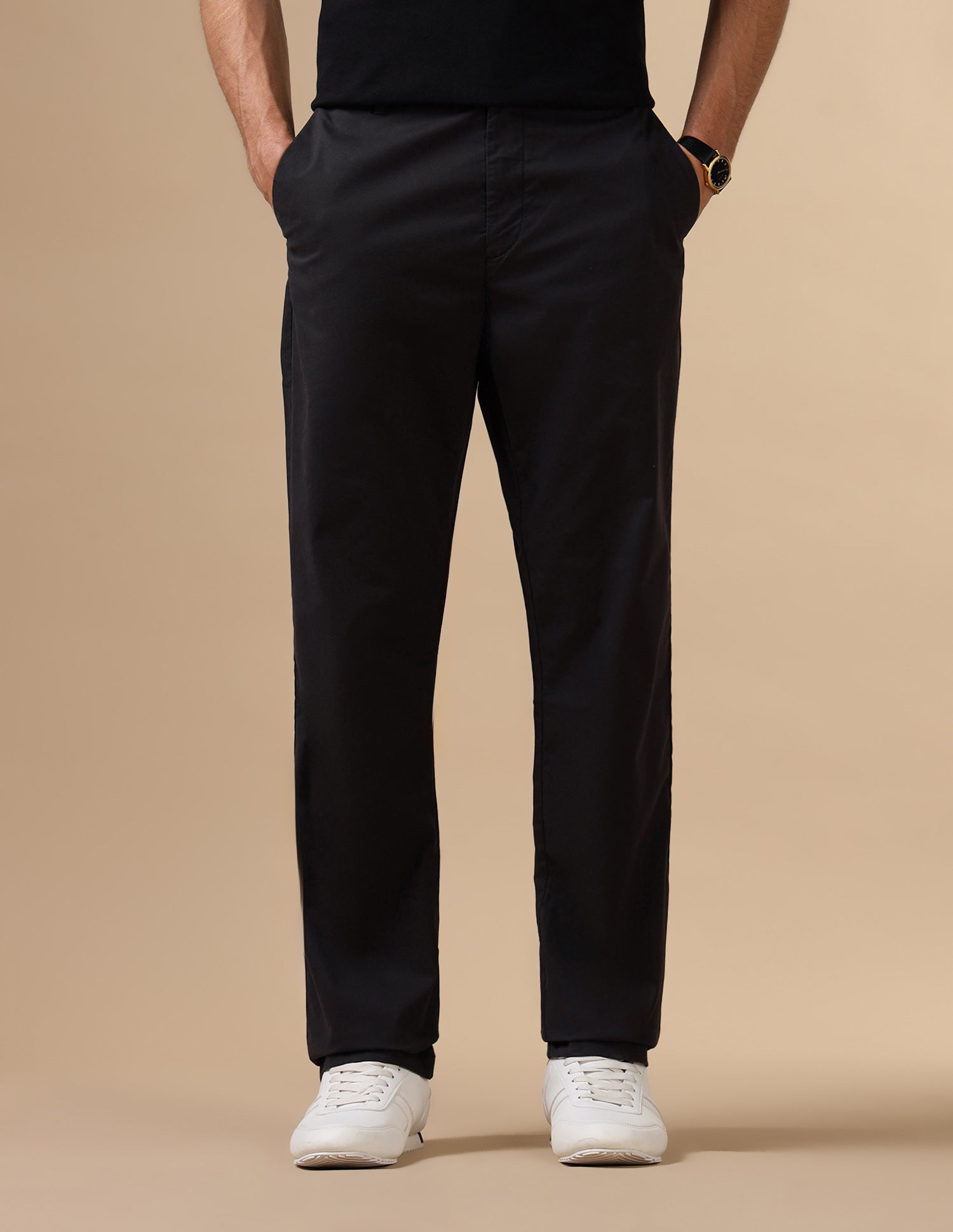 Mid Rise Twill Trousers Black - U.S. Polo Assn. India | Large