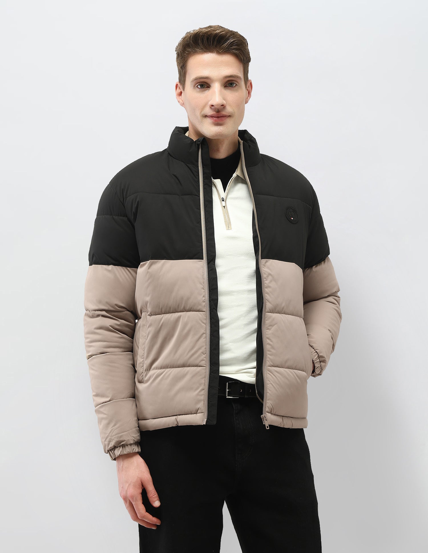 Colour Blocked Regular Fit Puffer Jacket