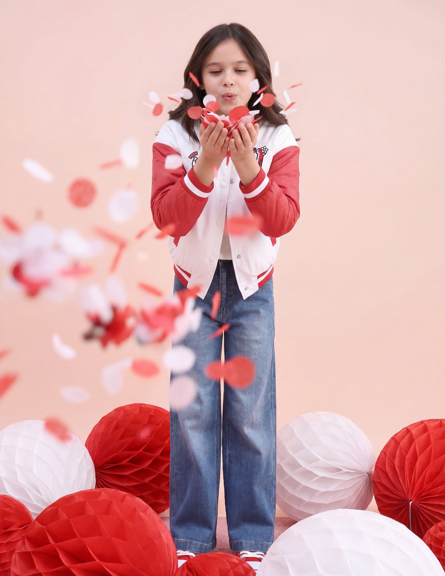 Colourblocked Regular Fit Varsity Jacket