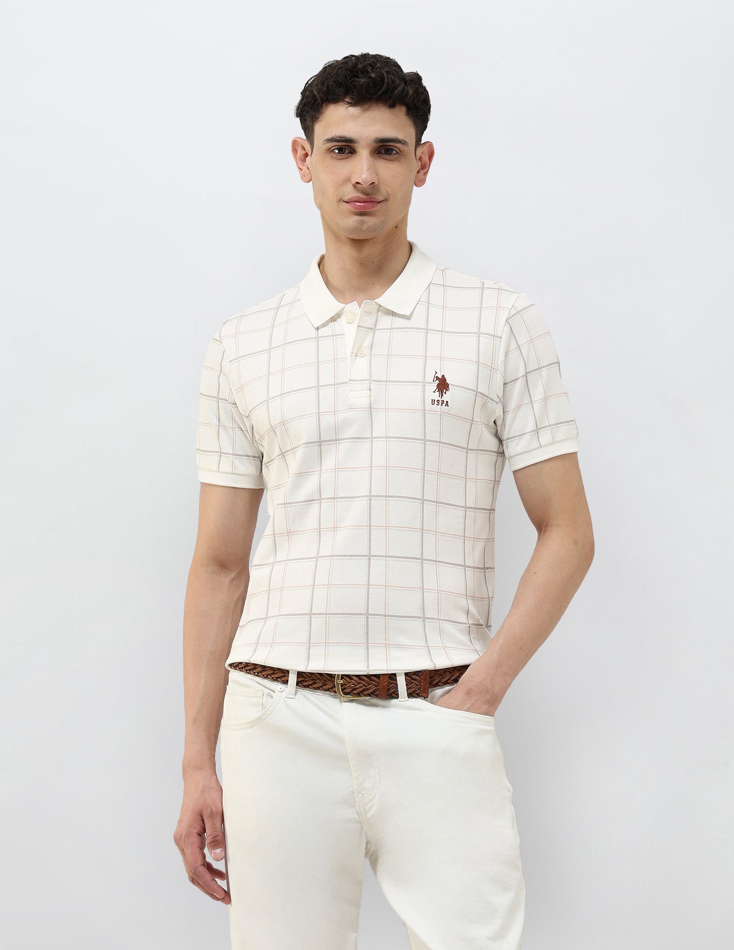 Checked Slim Fit Polo Shirt