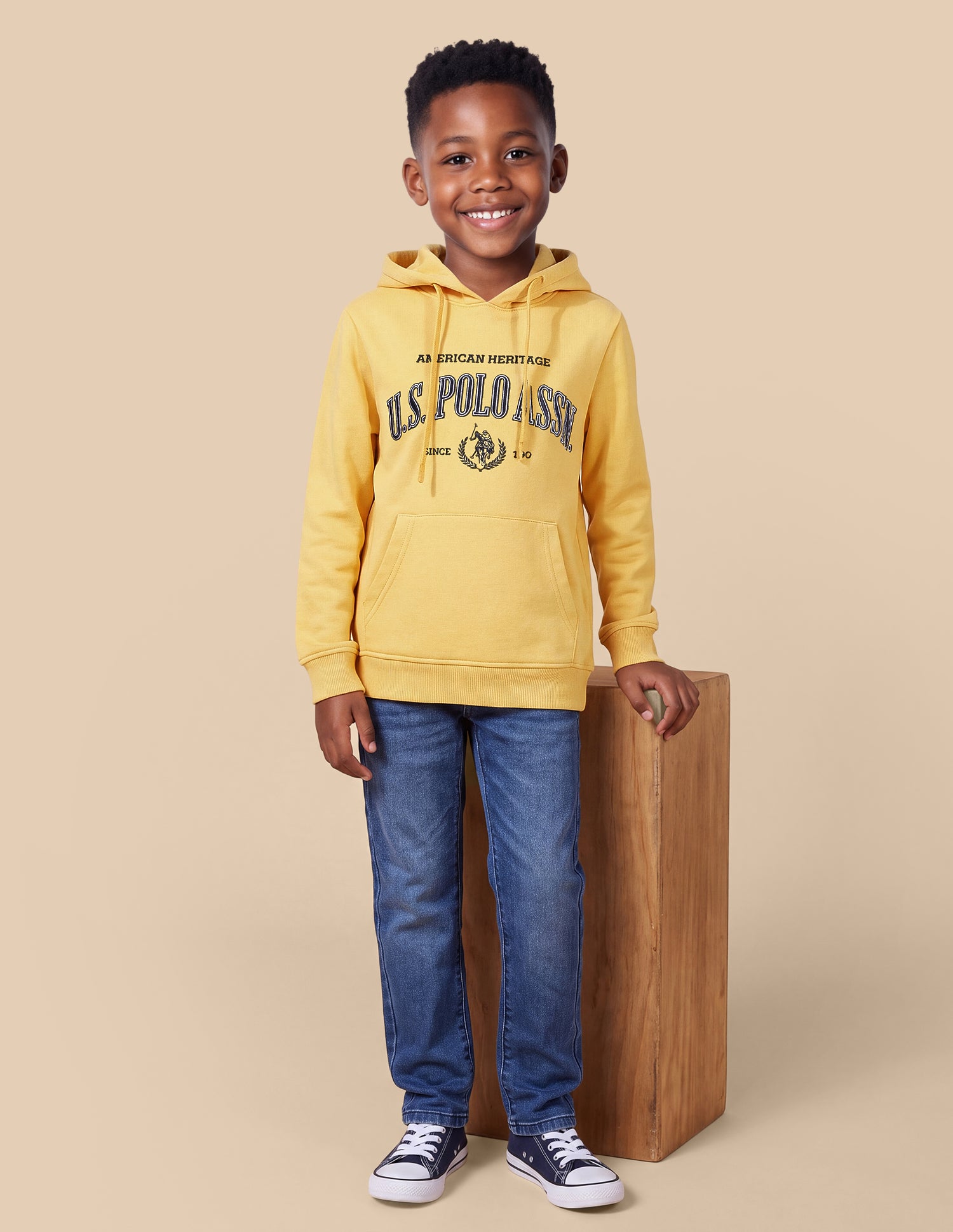 Brand Embroidered Regular Fit Sweatshirt Yellow - U.S. Polo Assn. India | Large