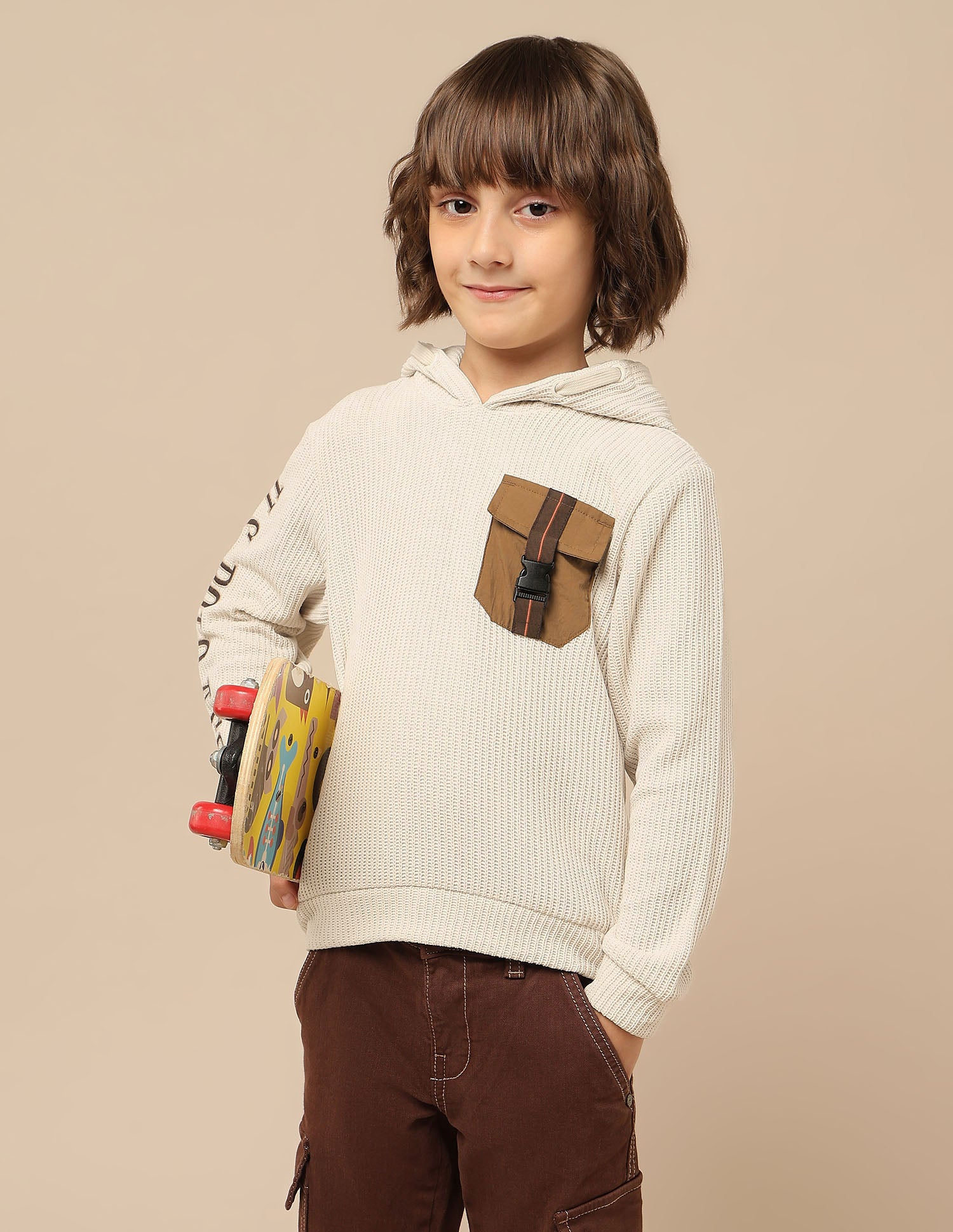 Boys Brand Embroidered Hooded Sweatshirt