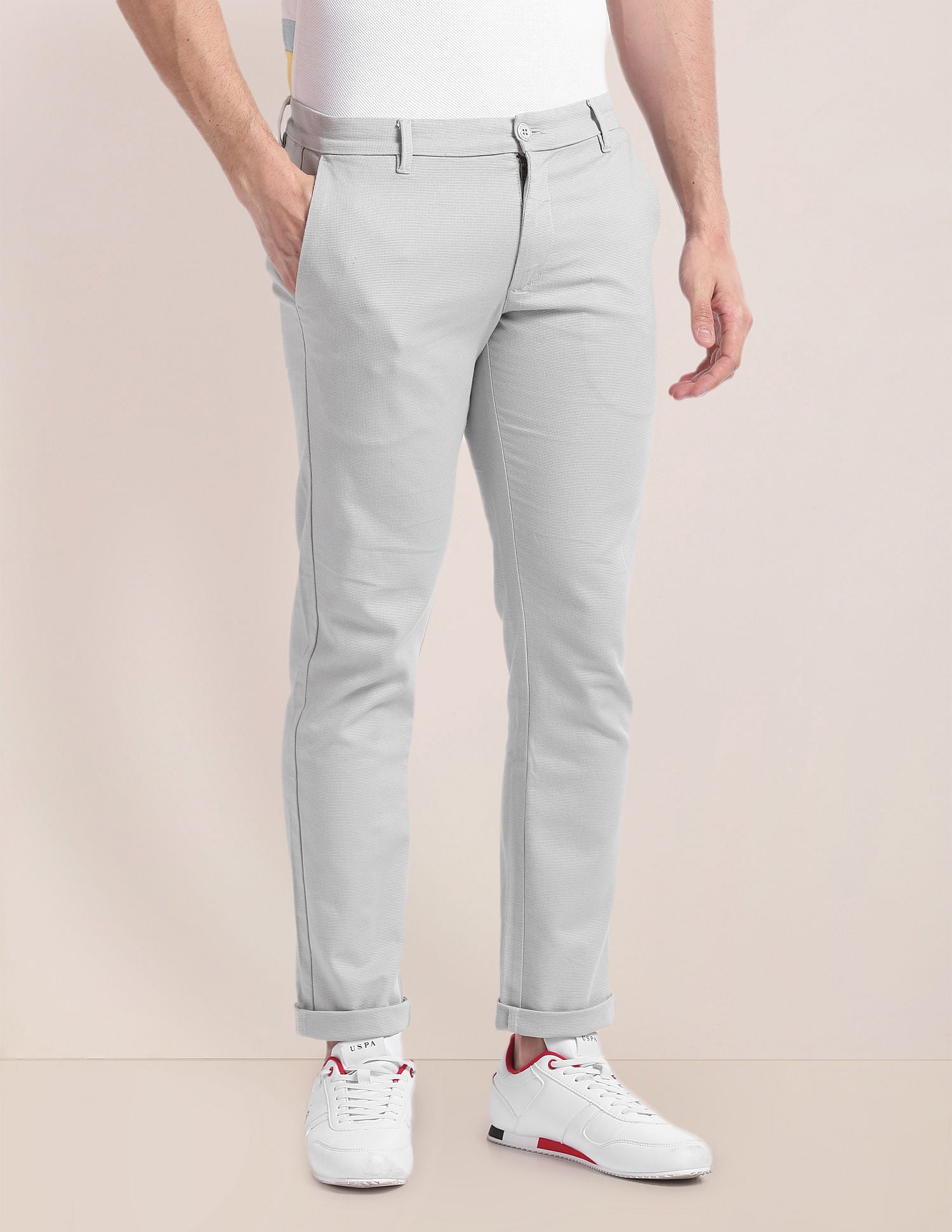 Denver Slim Fit Dobby Trousers – U.S. Polo Assn. India