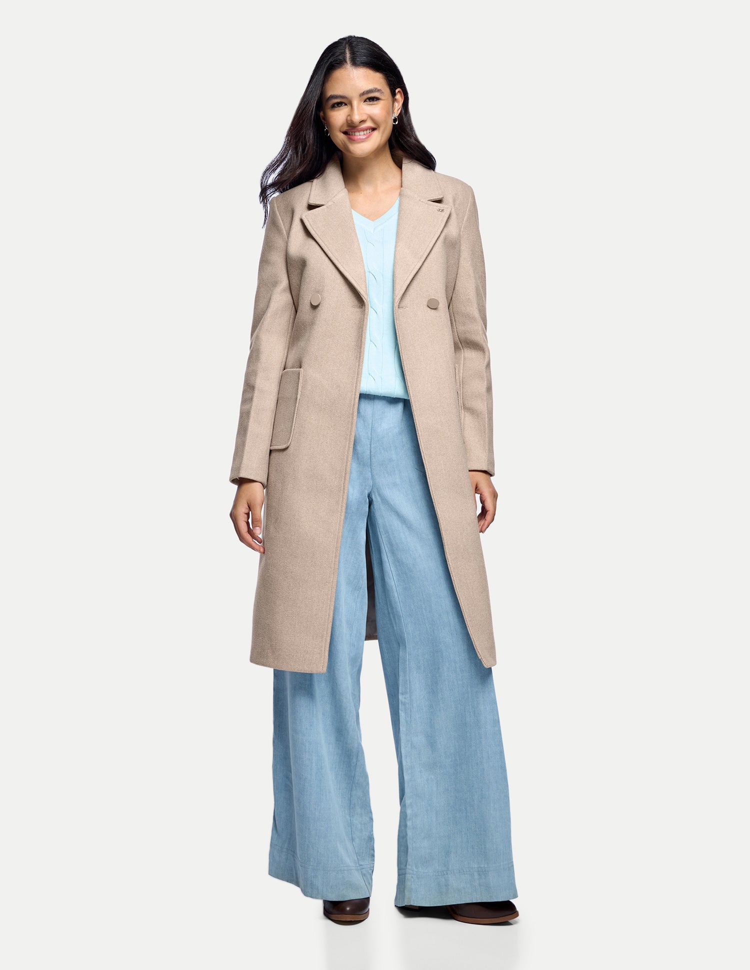 Long Jacket Waist Tie Up Jacket Beige - U.S. Polo Assn. India | Large