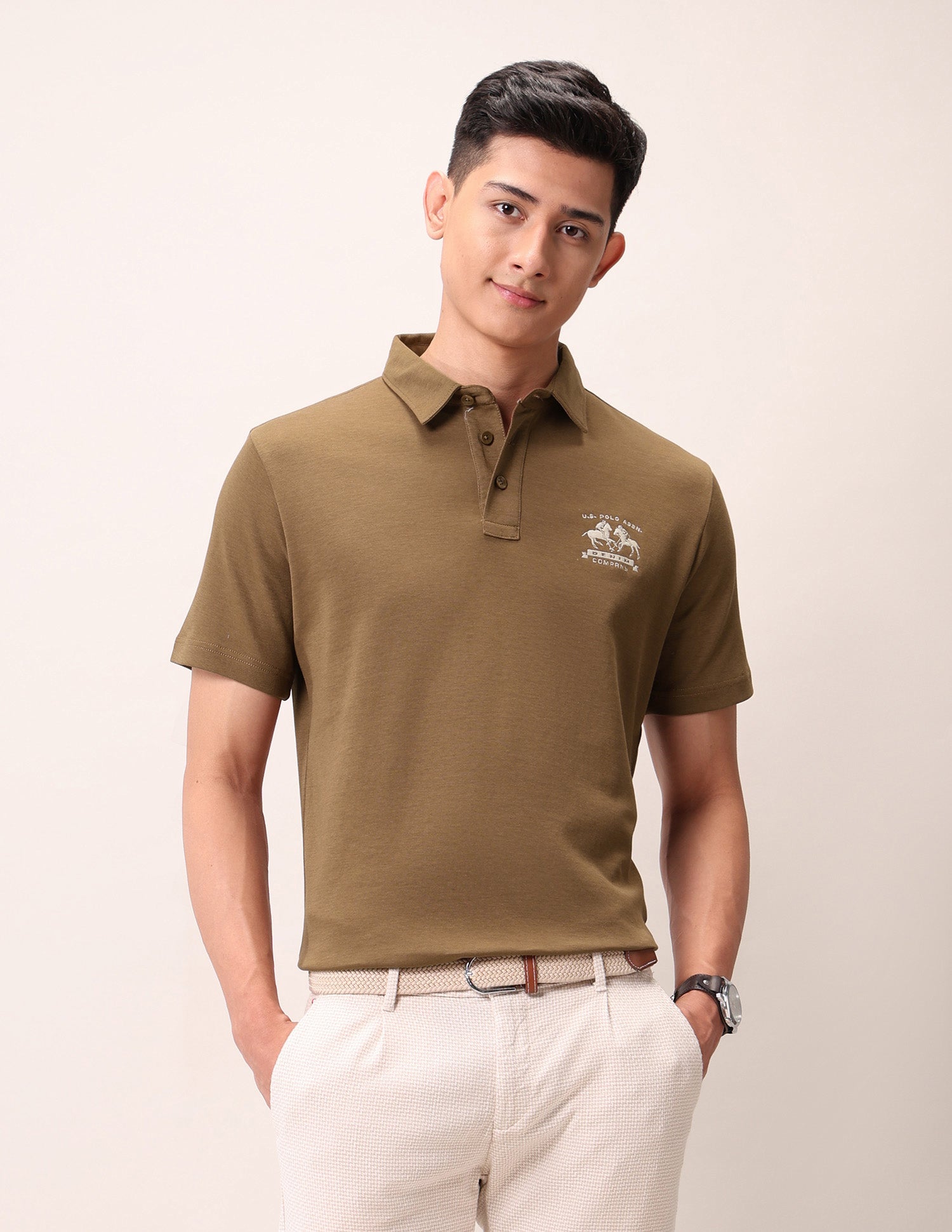 Muscle Fit Outdoor Polo Shirt Brown - U.S. Polo Assn. India | Large