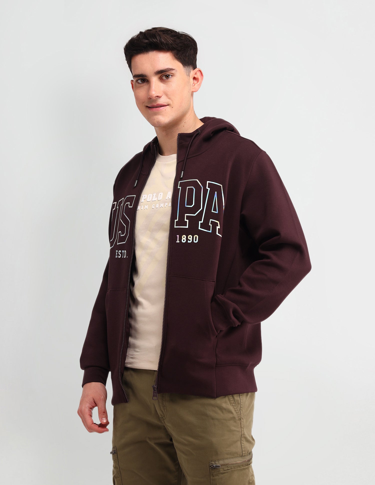 Brand Printed Regular Fit Sweatshirt Dark Green - U.S. Polo Assn. India | Large