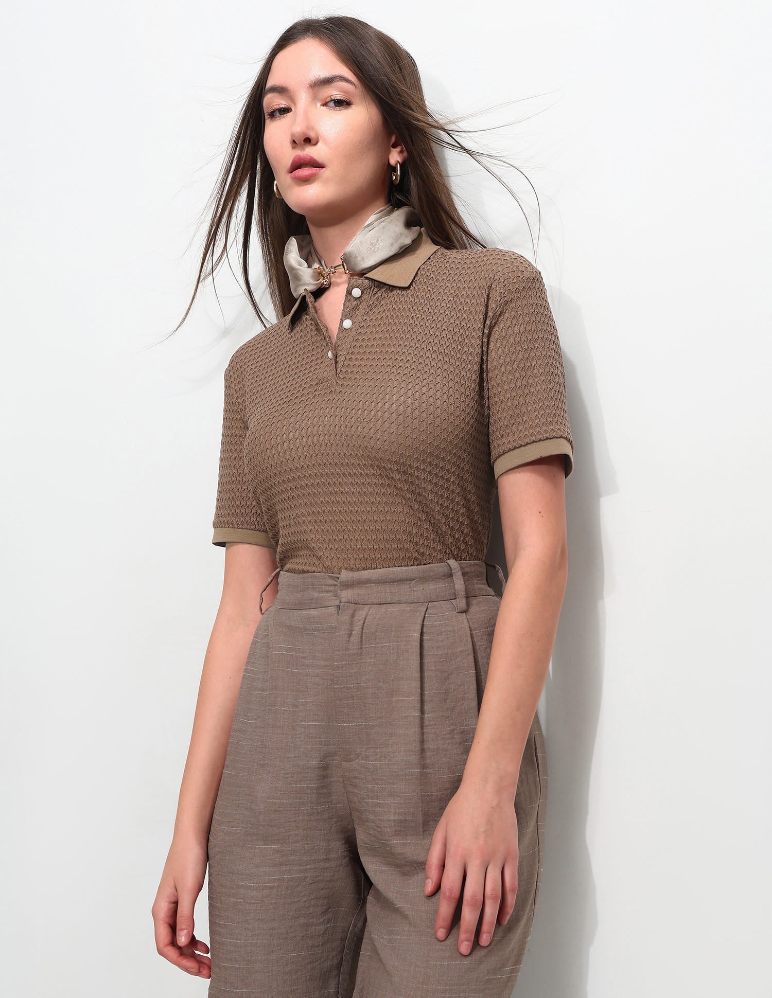 Relaxed Fit Textured Polo Shirt