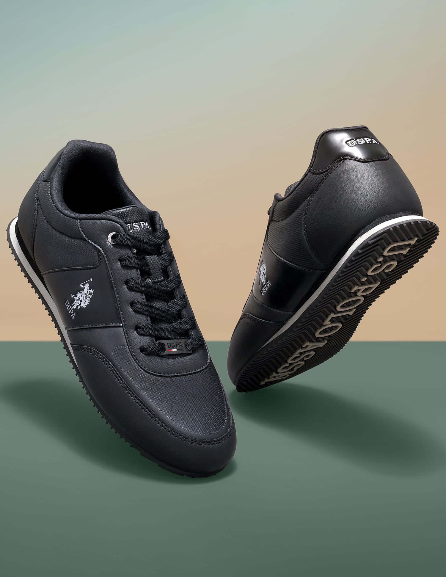Men Marvin 2.0 Black Work Casuals Lace Up Shoes Black - U.S. Polo Assn. India | Large