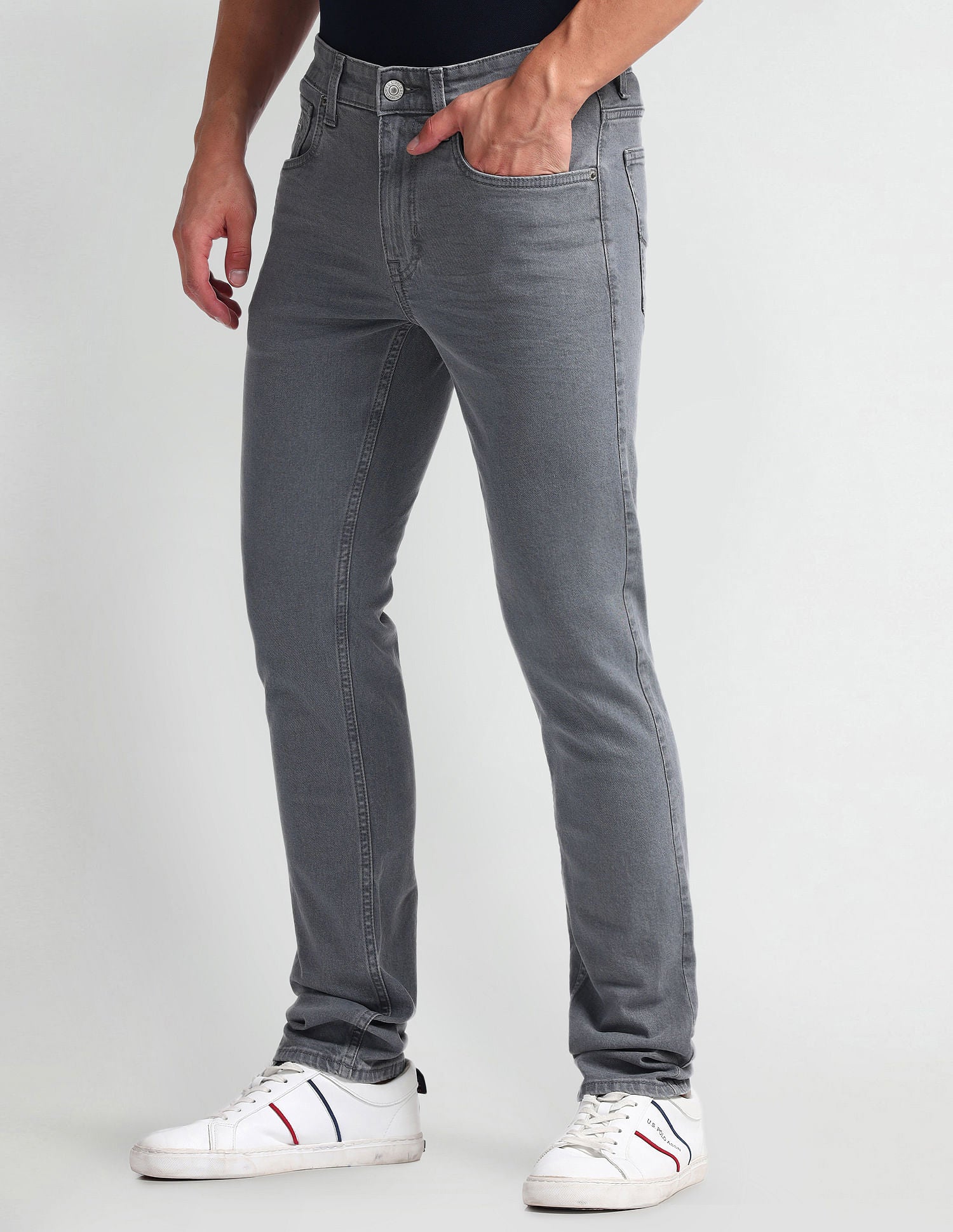 Regallo Skinny Fit Grey Jeans Grey - U.S. Polo Assn. India | Large