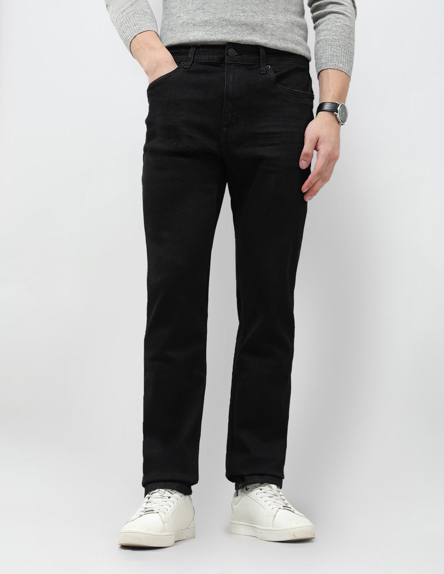 Harold Slim Straight Fit Black Jeans
