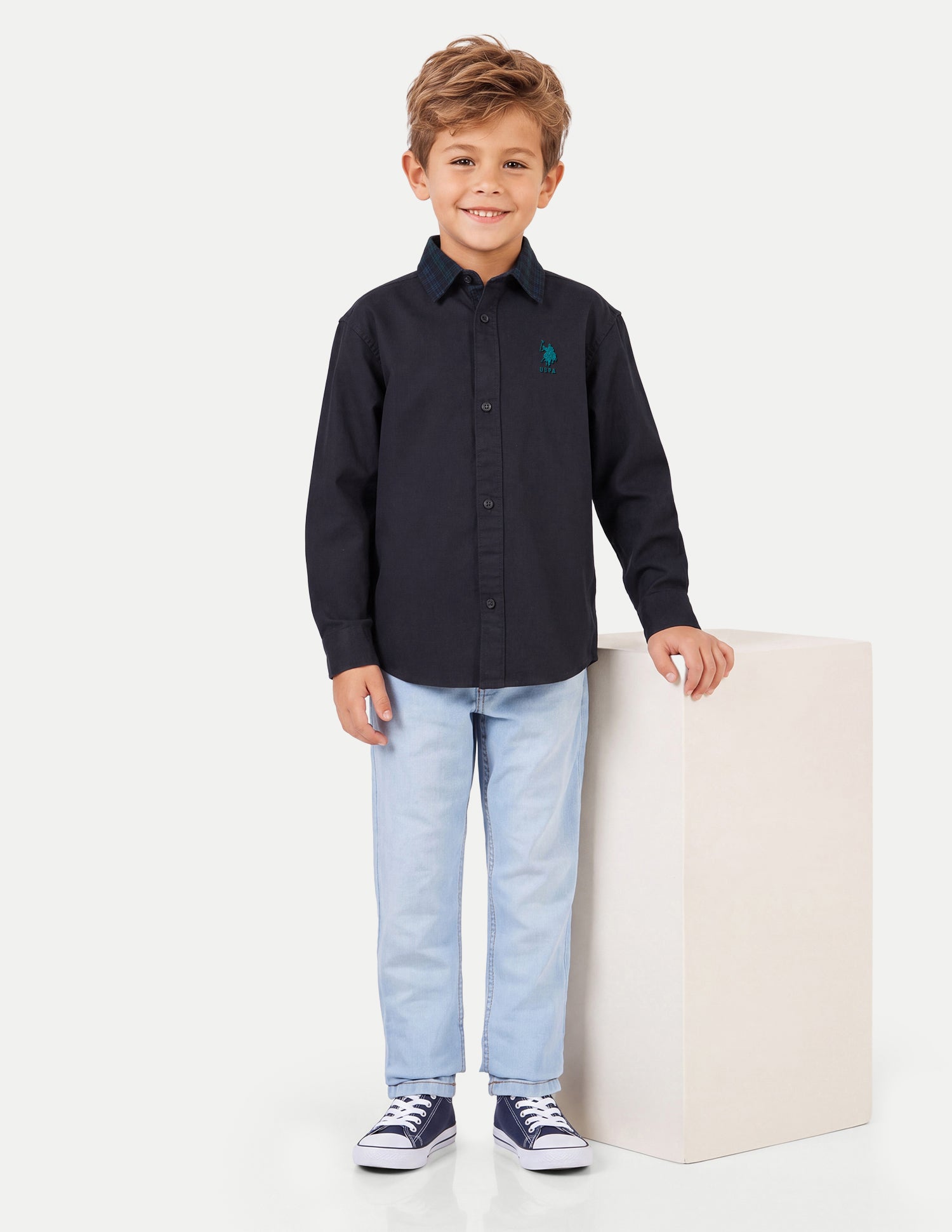 Solid Twill Shirt Black - U.S. Polo Assn. India | Large