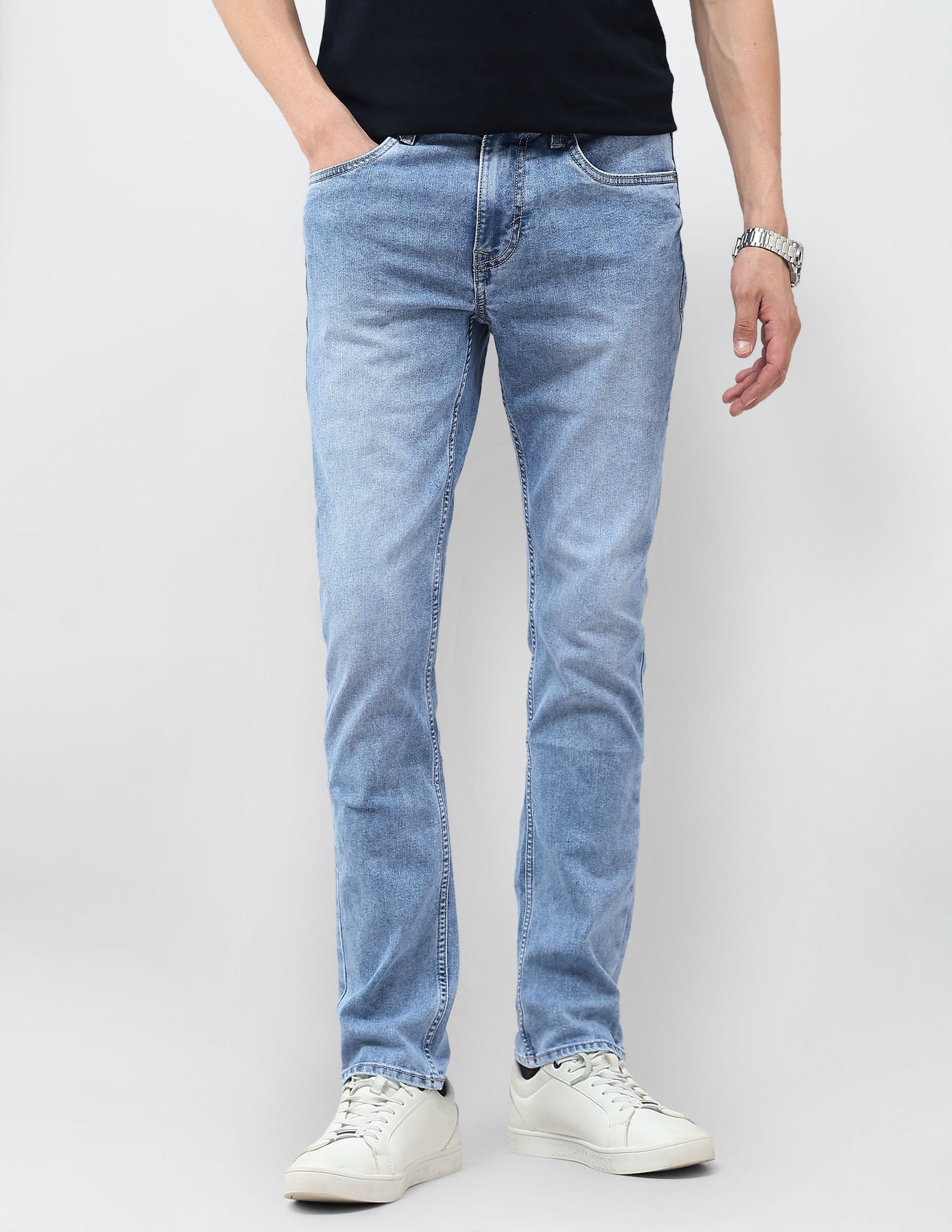 Brandon Slim Tapered Fit Blue Jeans