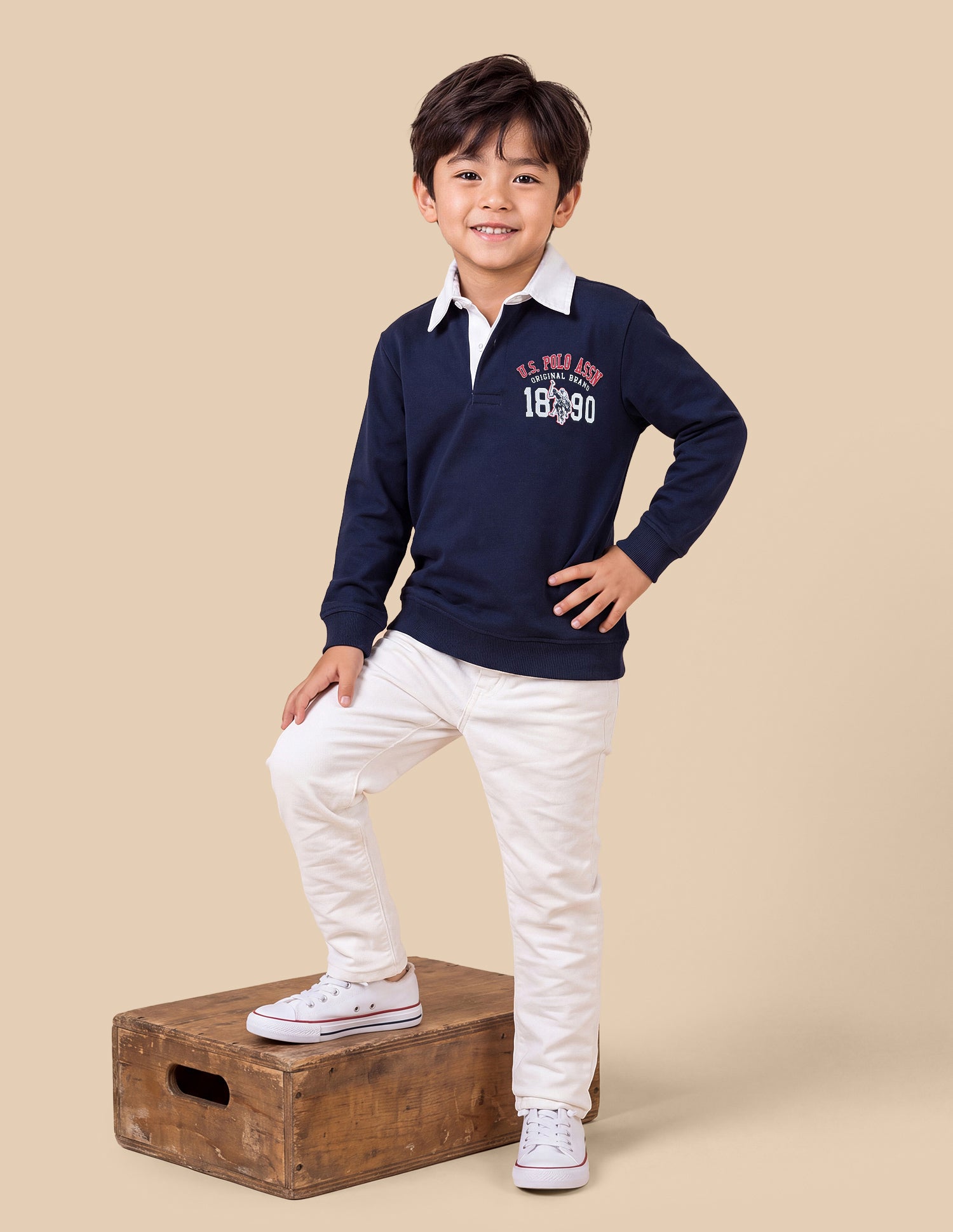 Graphic Brand Applique Regular Fit Sweatshirt Navy - U.S. Polo Assn. India | Large