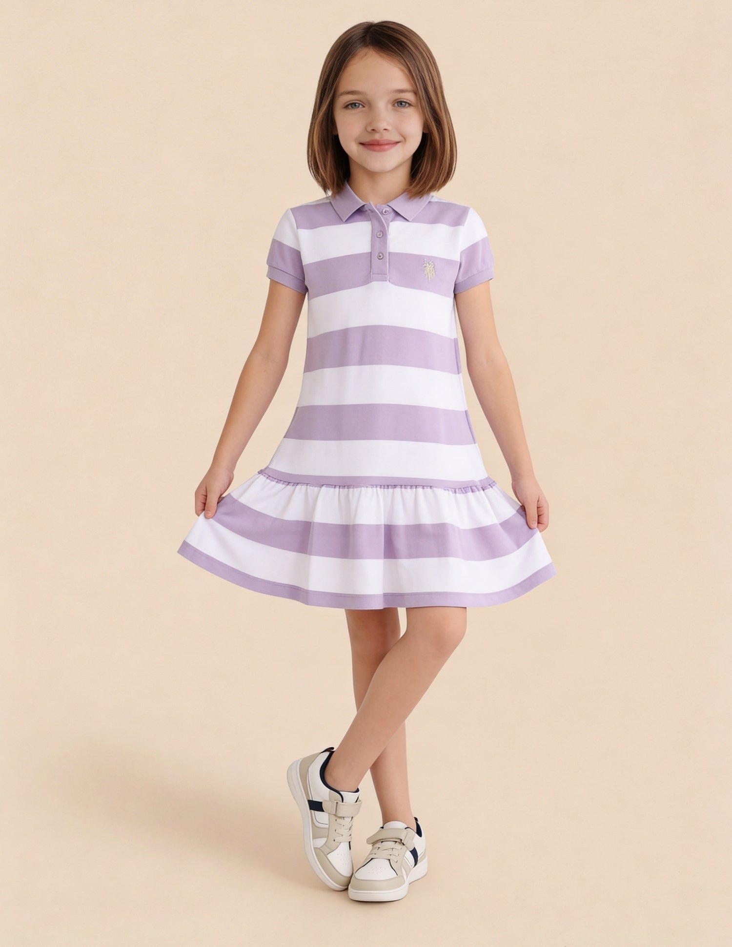 Horizontal Striped A-Line T-Shirt Dress