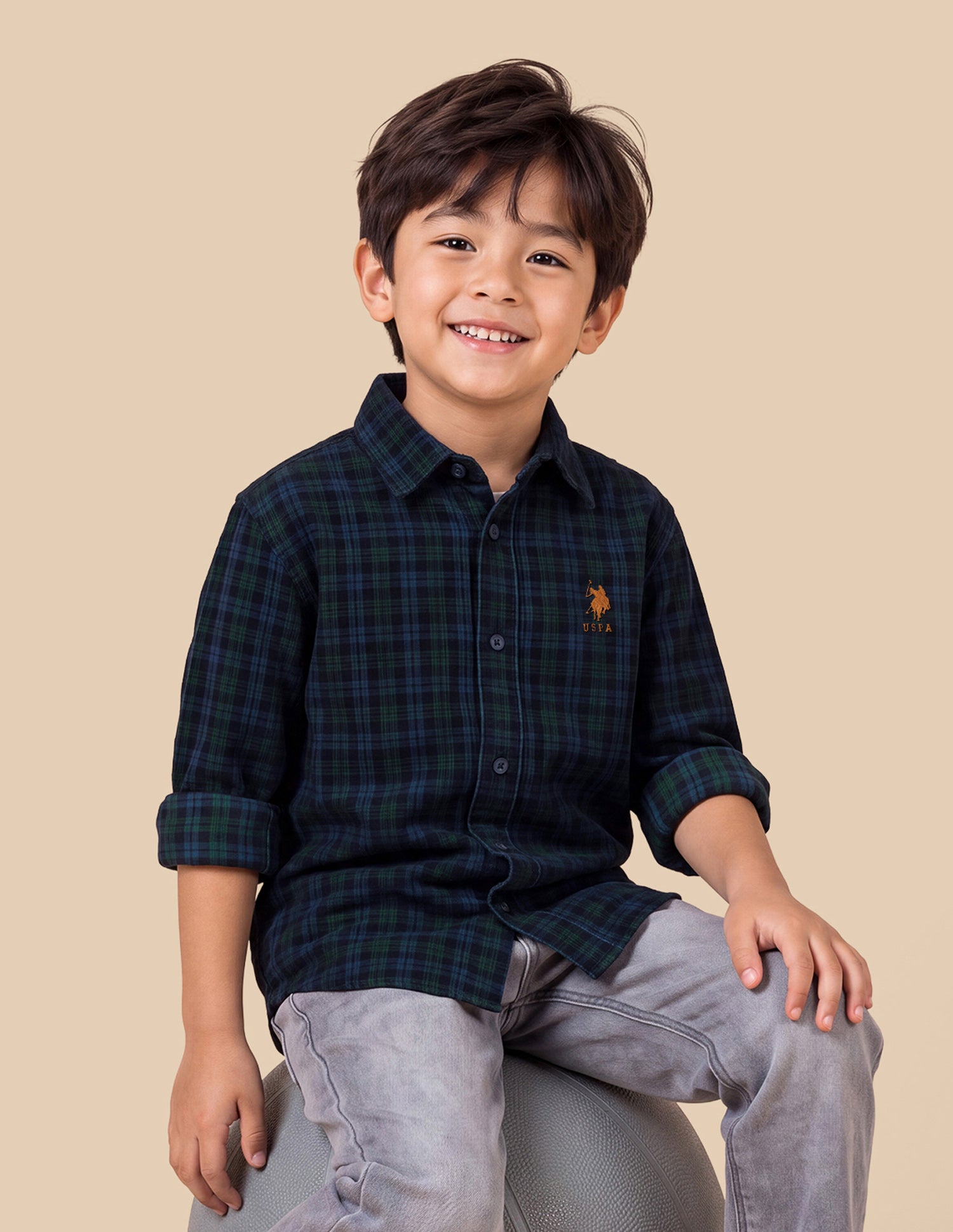 Plaid Checked Regular Fit Shirt Green - U.S. Polo Assn. India | Large
