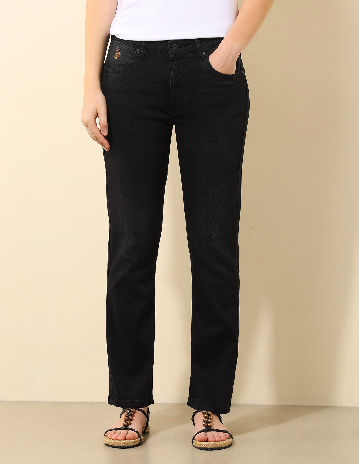 Women Mid Rise Slim Straight Fit Jeans