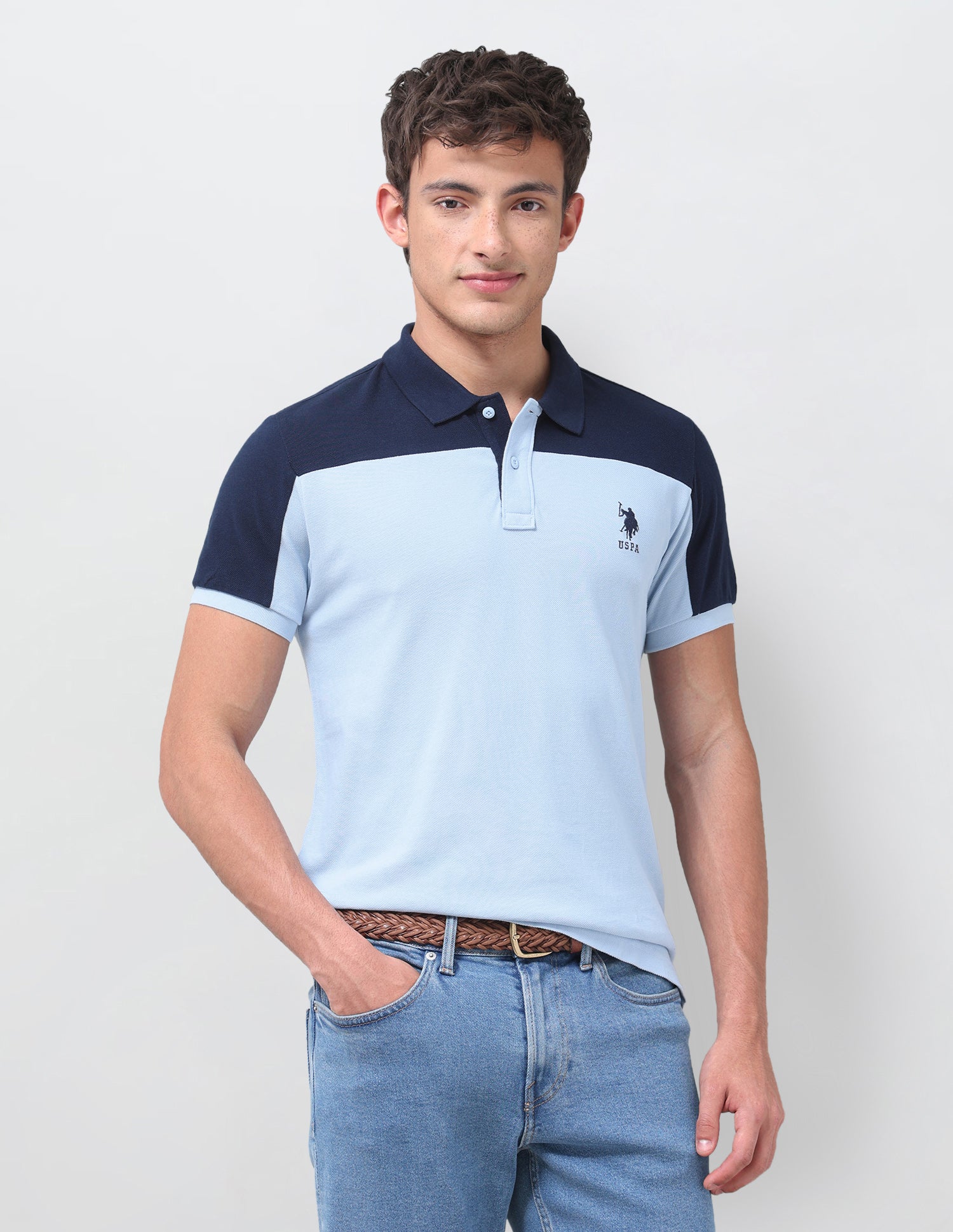 Colourblocked Regular Fit Polo Shirt