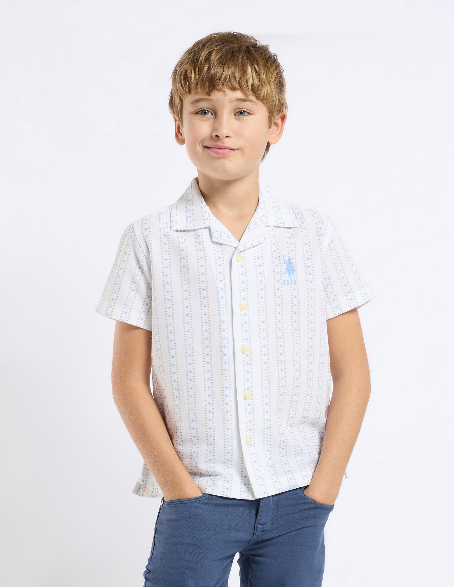 Boys All Over Printed Relaxed Fit Shirt