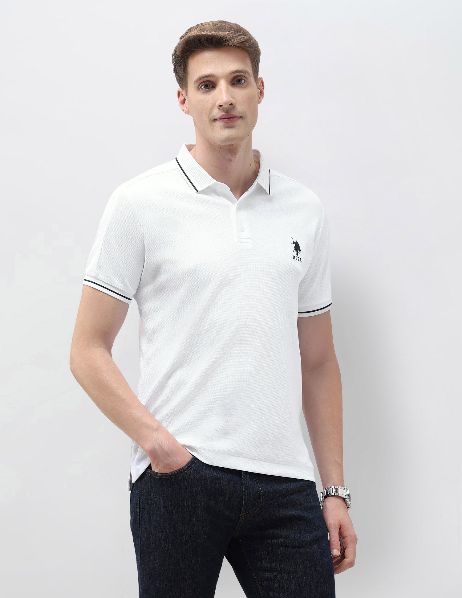 Textured Regular Fit Polo Shirt