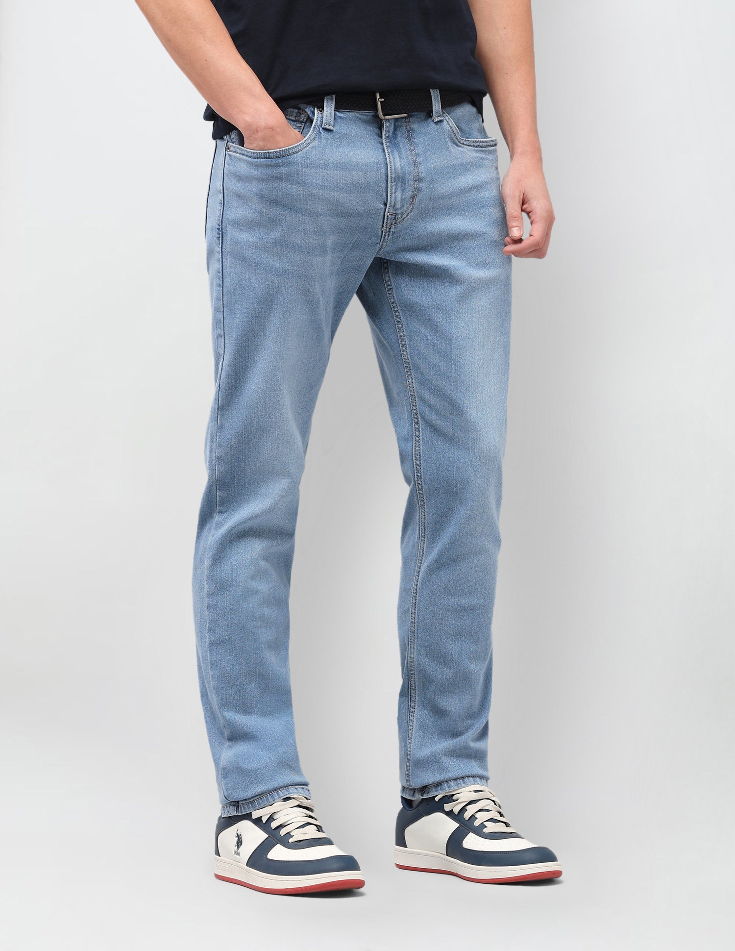 Solid Slim Fit Jeans Blue - U.S. Polo Assn. India | Large