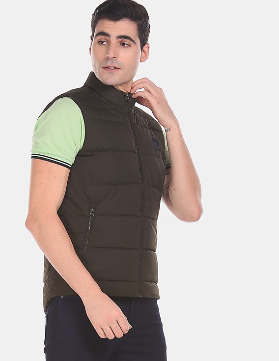 Sleeveless Quilted Gilet Jacket Olive - U.S. Polo Assn. India | Large