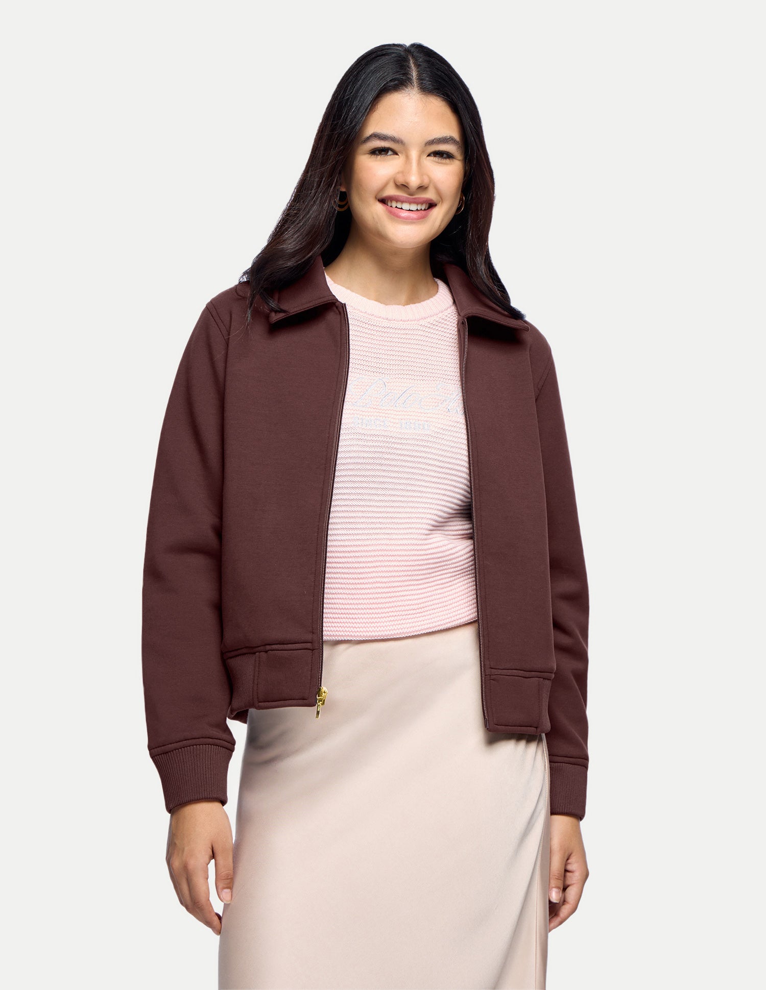 High Neck Scuba Bomber Jacket Brown - U.S. Polo Assn. India | Large
