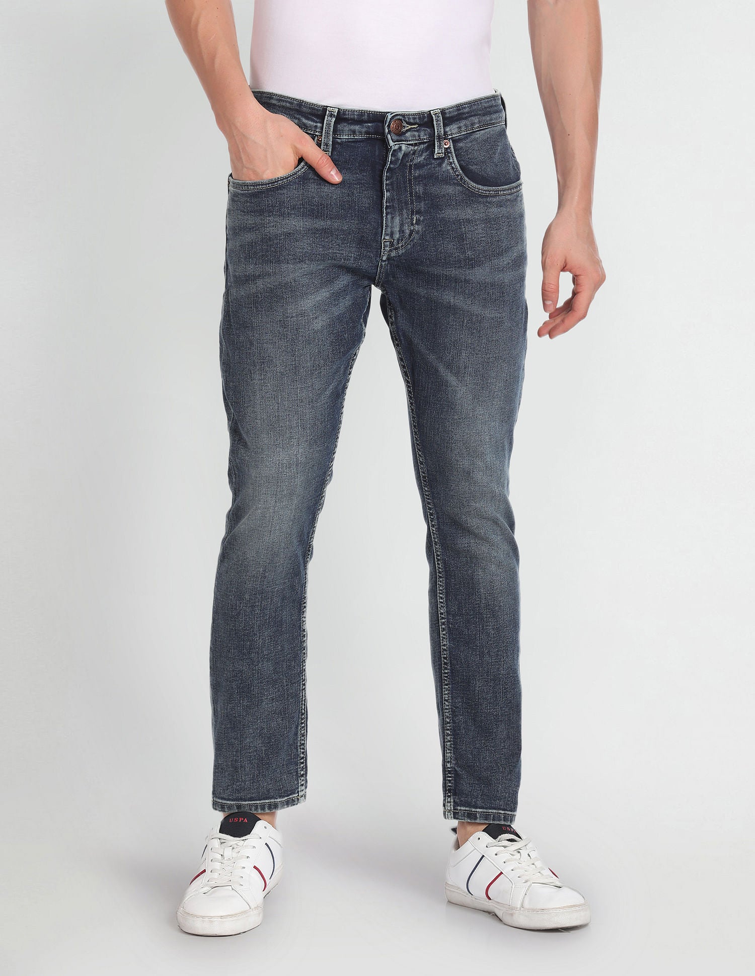 Henry Crop Regular Fit Blue Jeans – U.S. Polo Assn. India