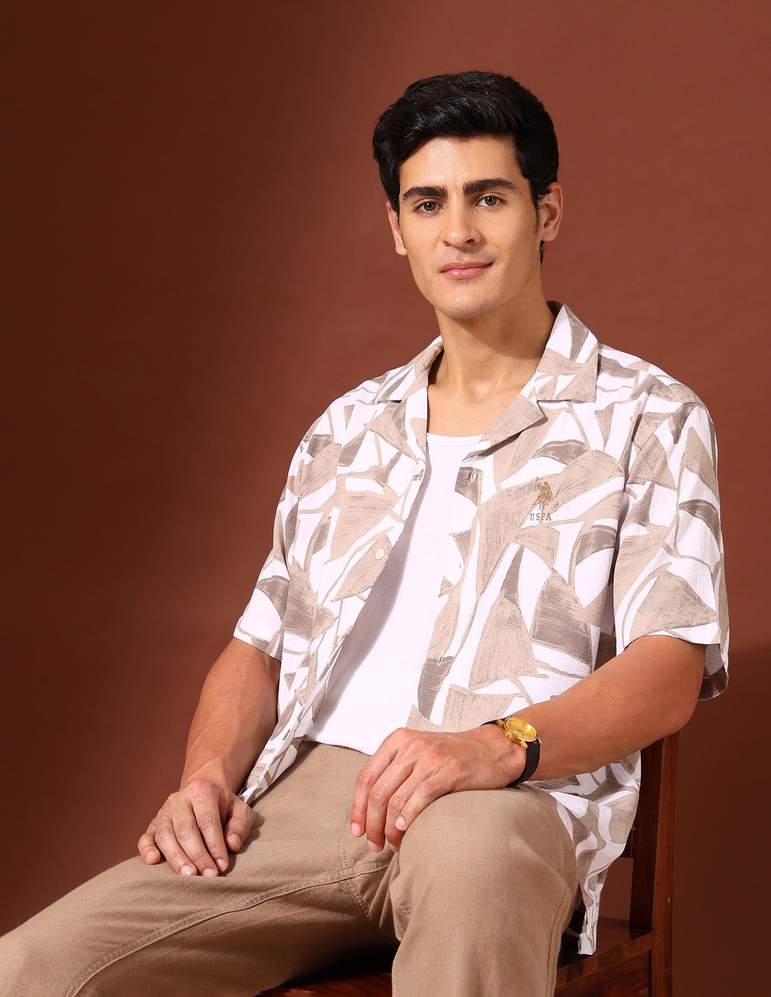 Abstract Printed Tailored Fit Shirt