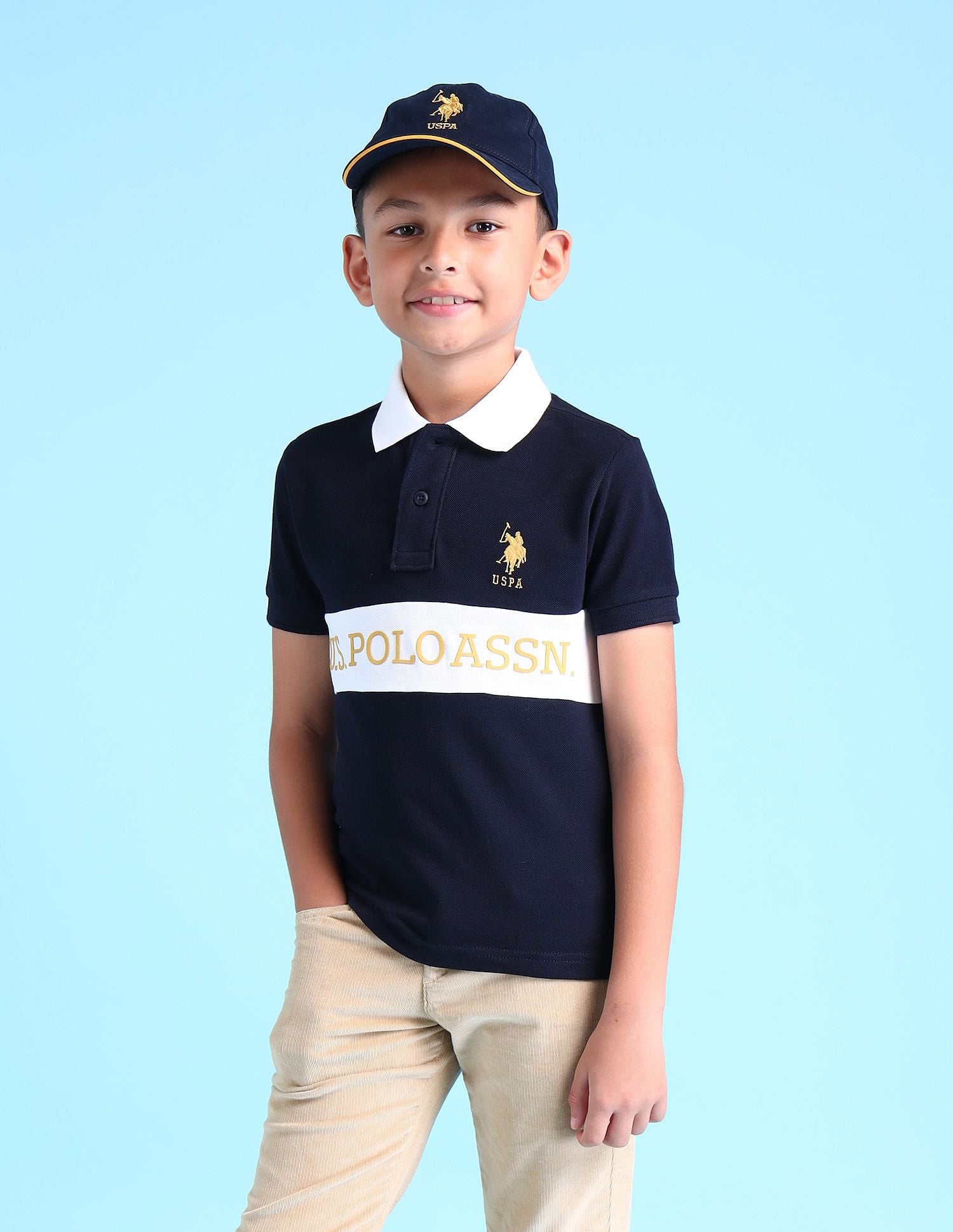 Boys Brand Printed Polo Shirt