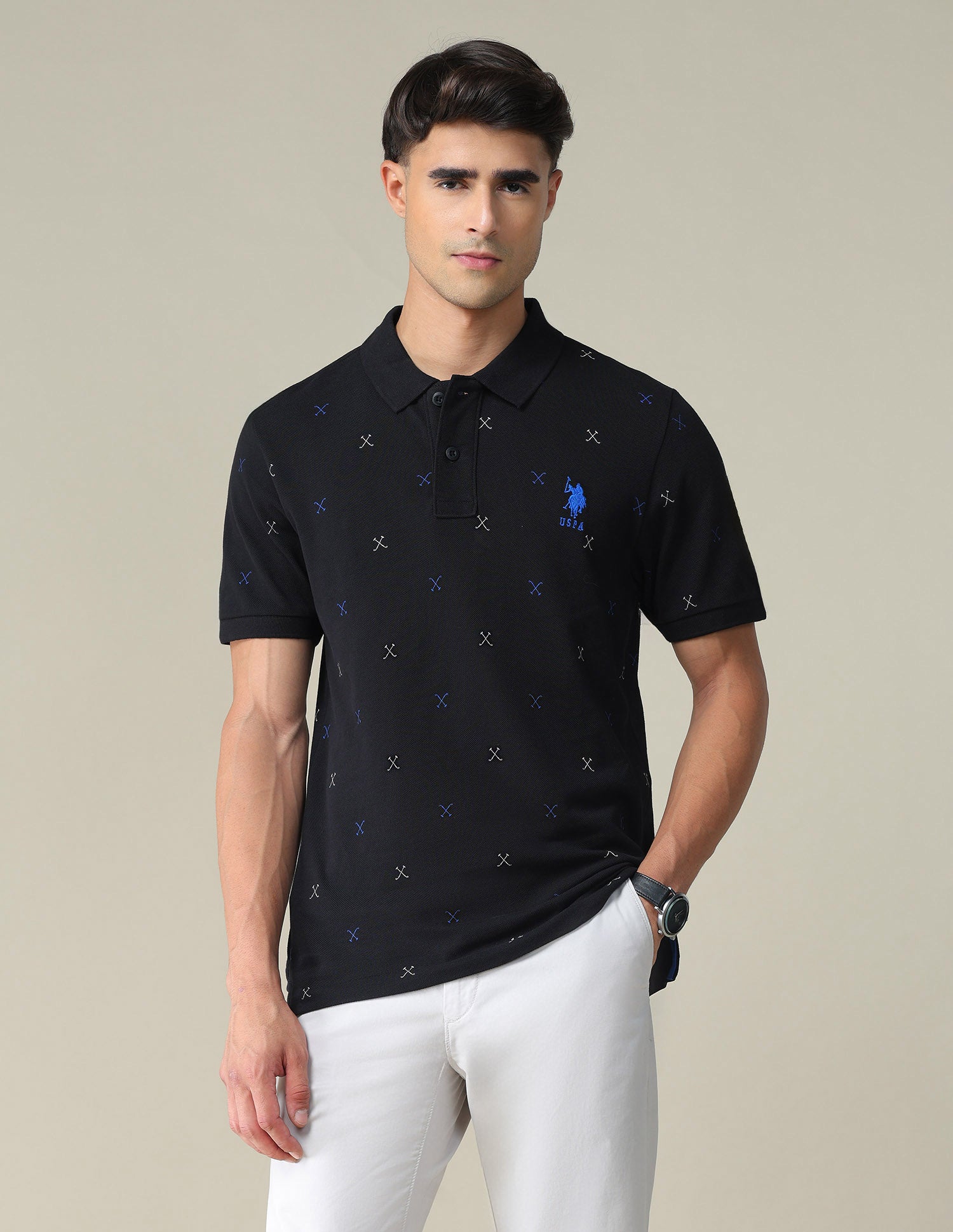 All Over Brand Print Polo Shirt