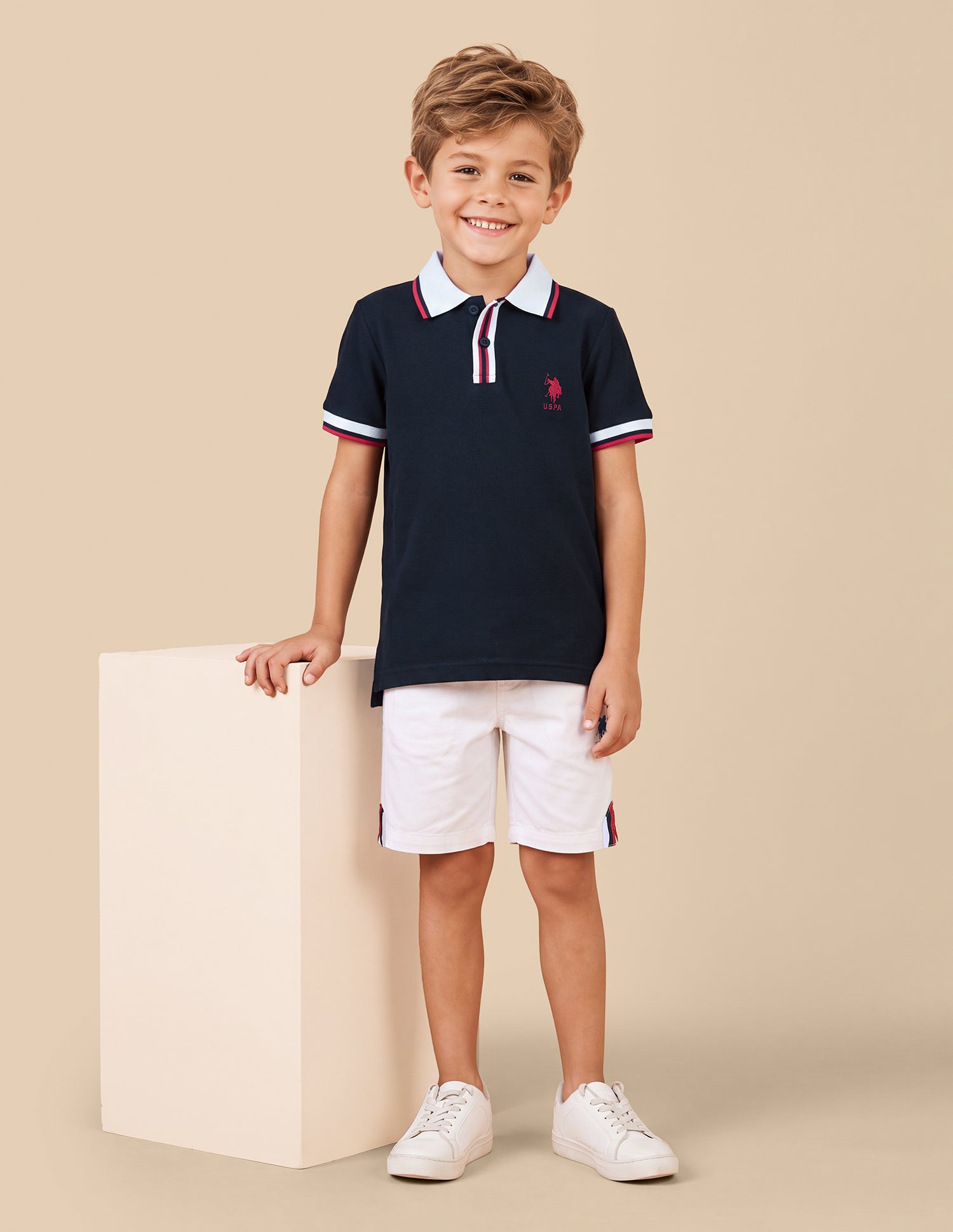 Solid Regular Fit Polo Shirt Navy - U.S. Polo Assn. India | Large
