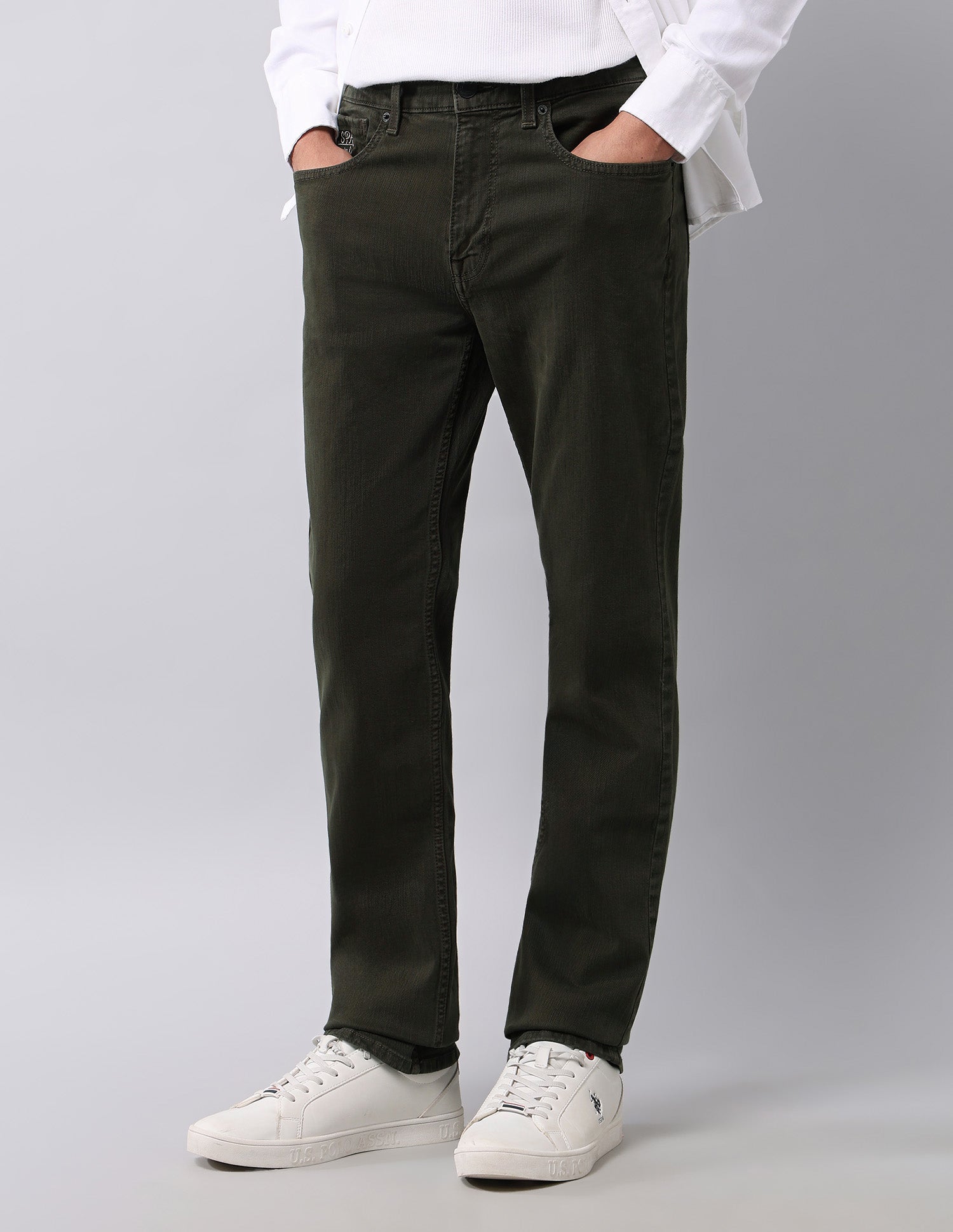 Harold Slim Straight Fit Green Jeans