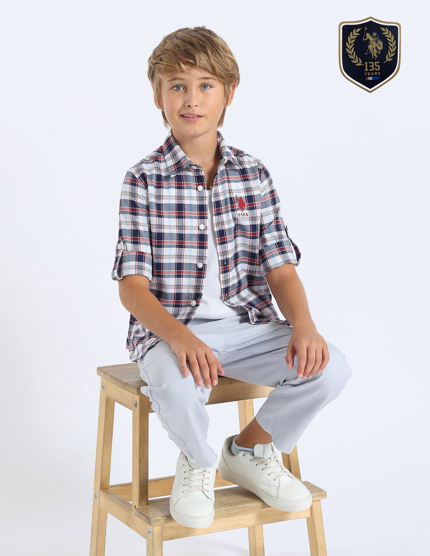 Boys Gingham Checked Regular Fit Shirt