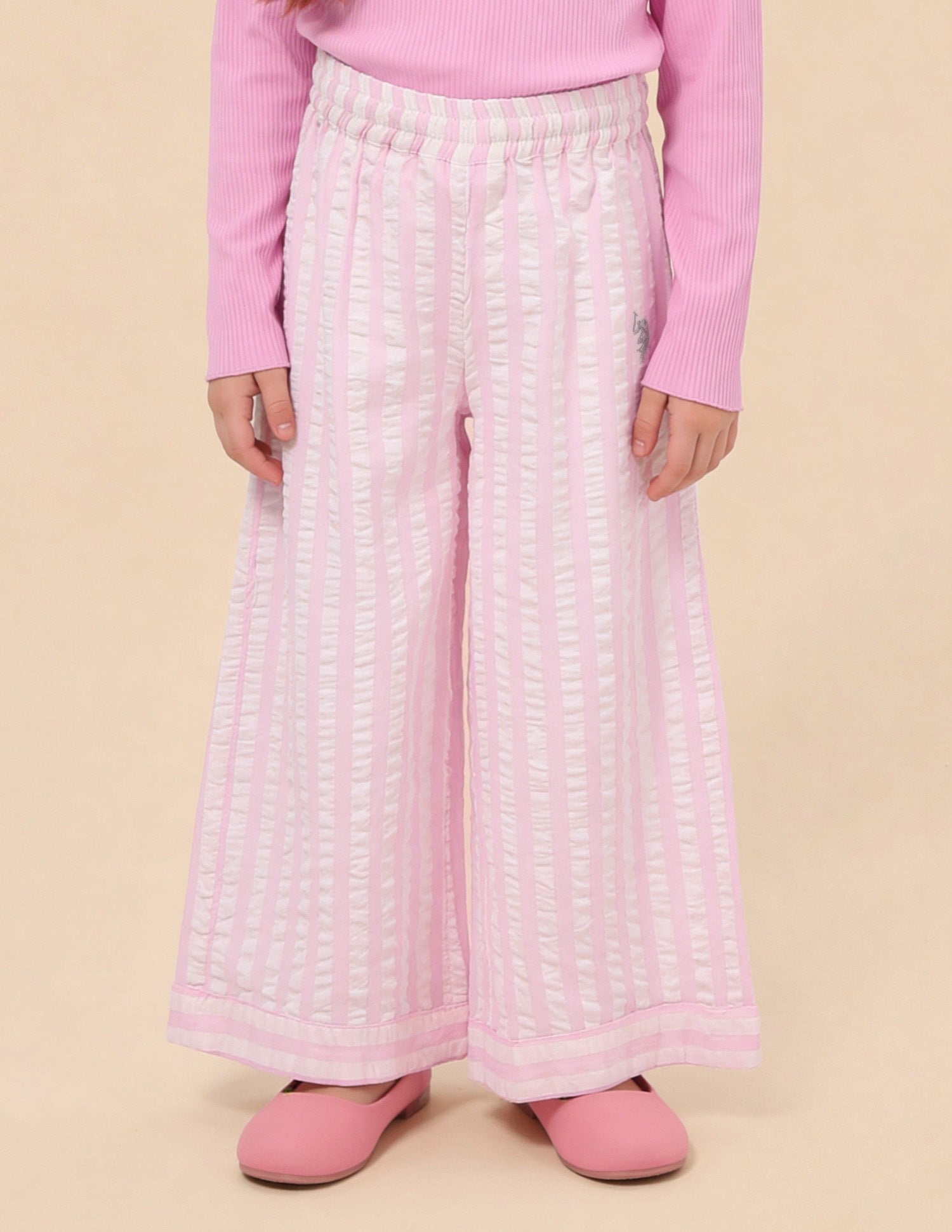 Vertical Striped Flared Fit Trousers