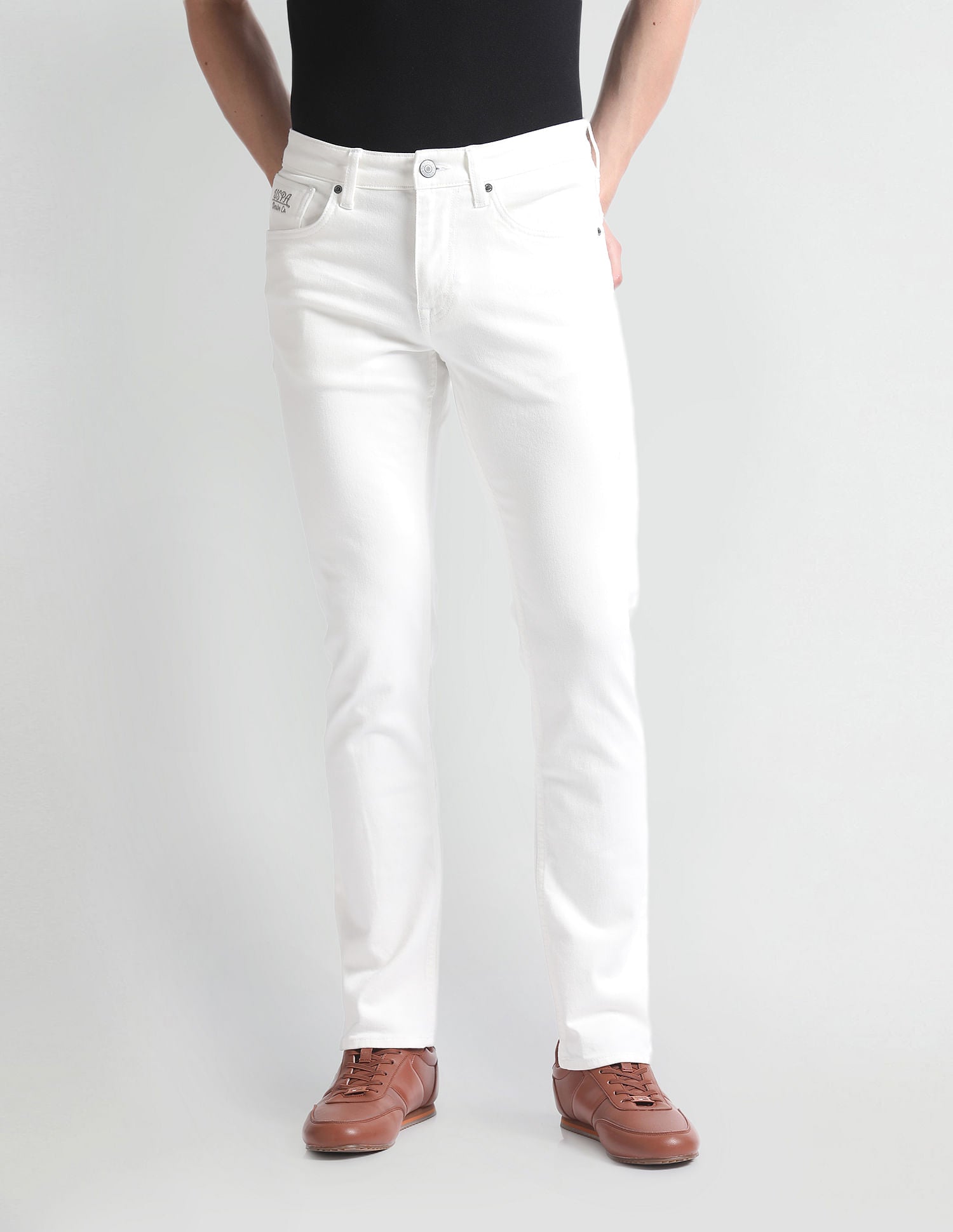 Brandon Slim Tapered White Jeans – U.S. Polo Assn. India