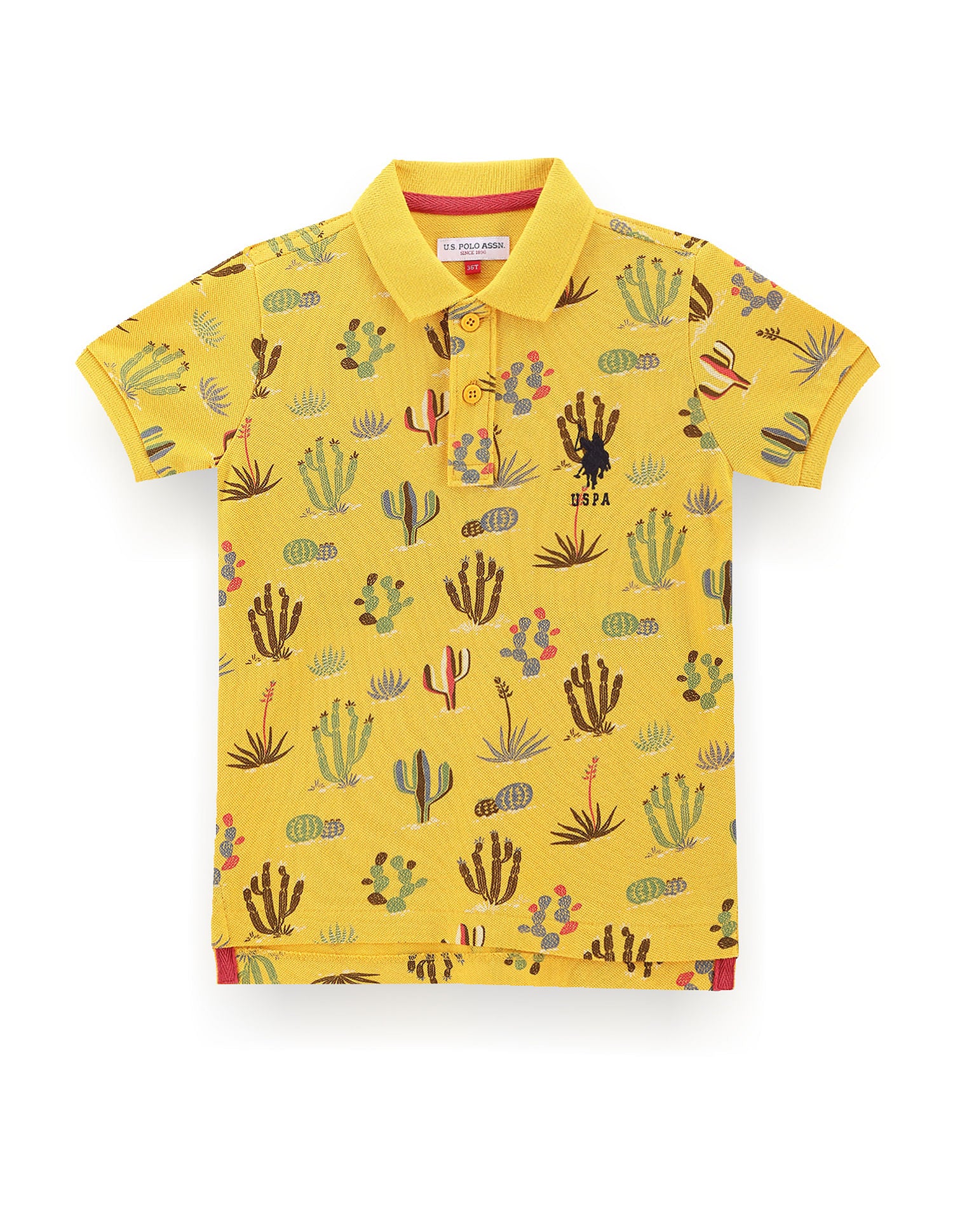 Boys Cactus Print Polo Shirt