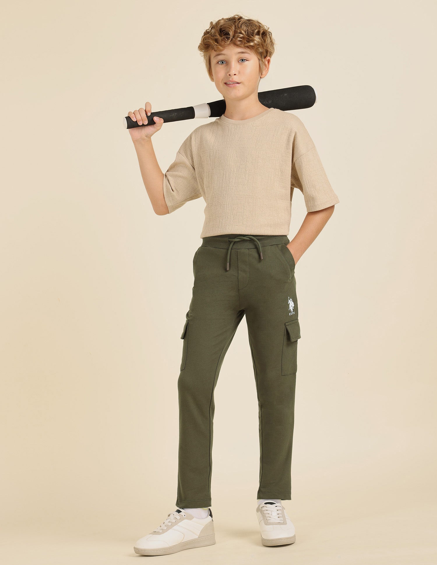 Boys Solid Pure Cotton Track Pants