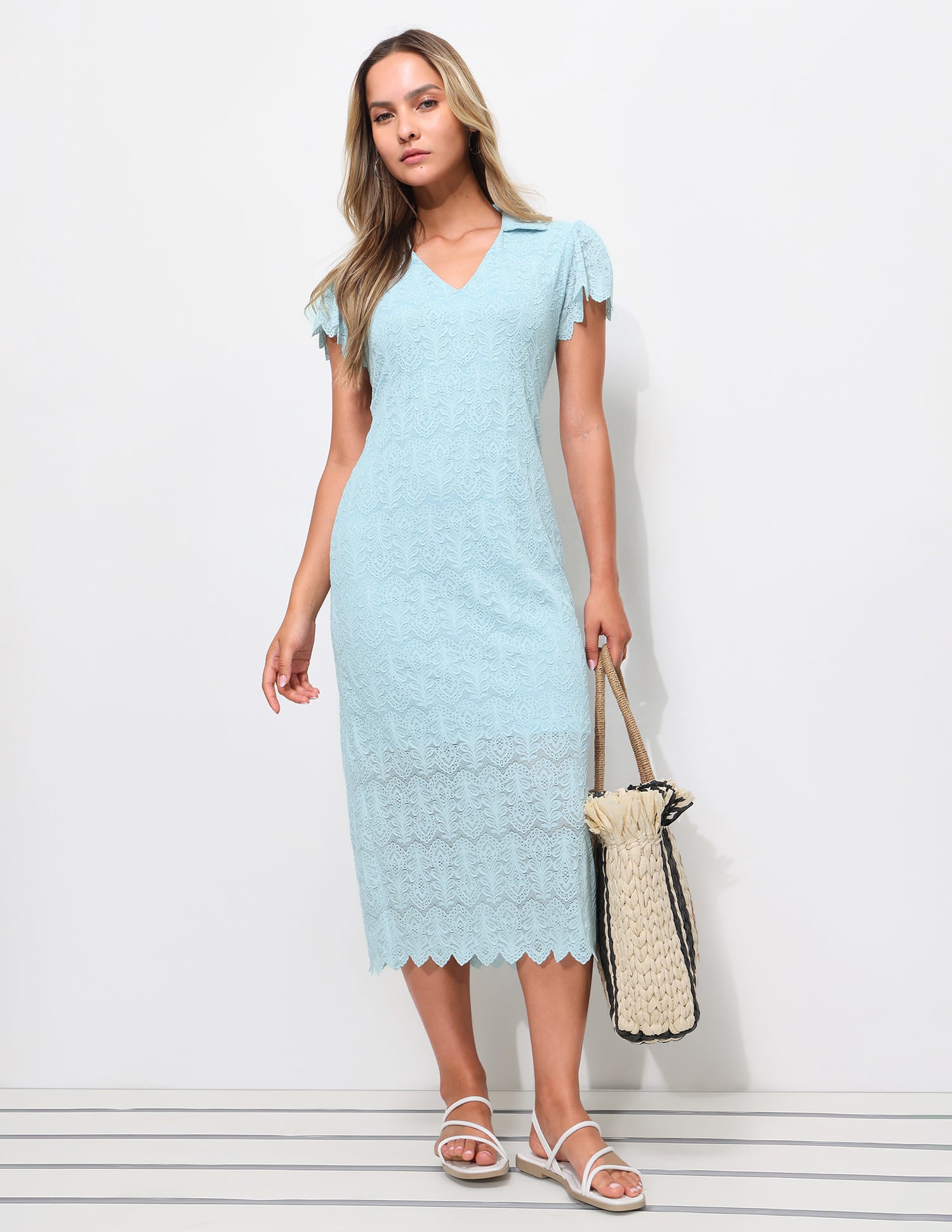 Floral Embroidered Polo Dress