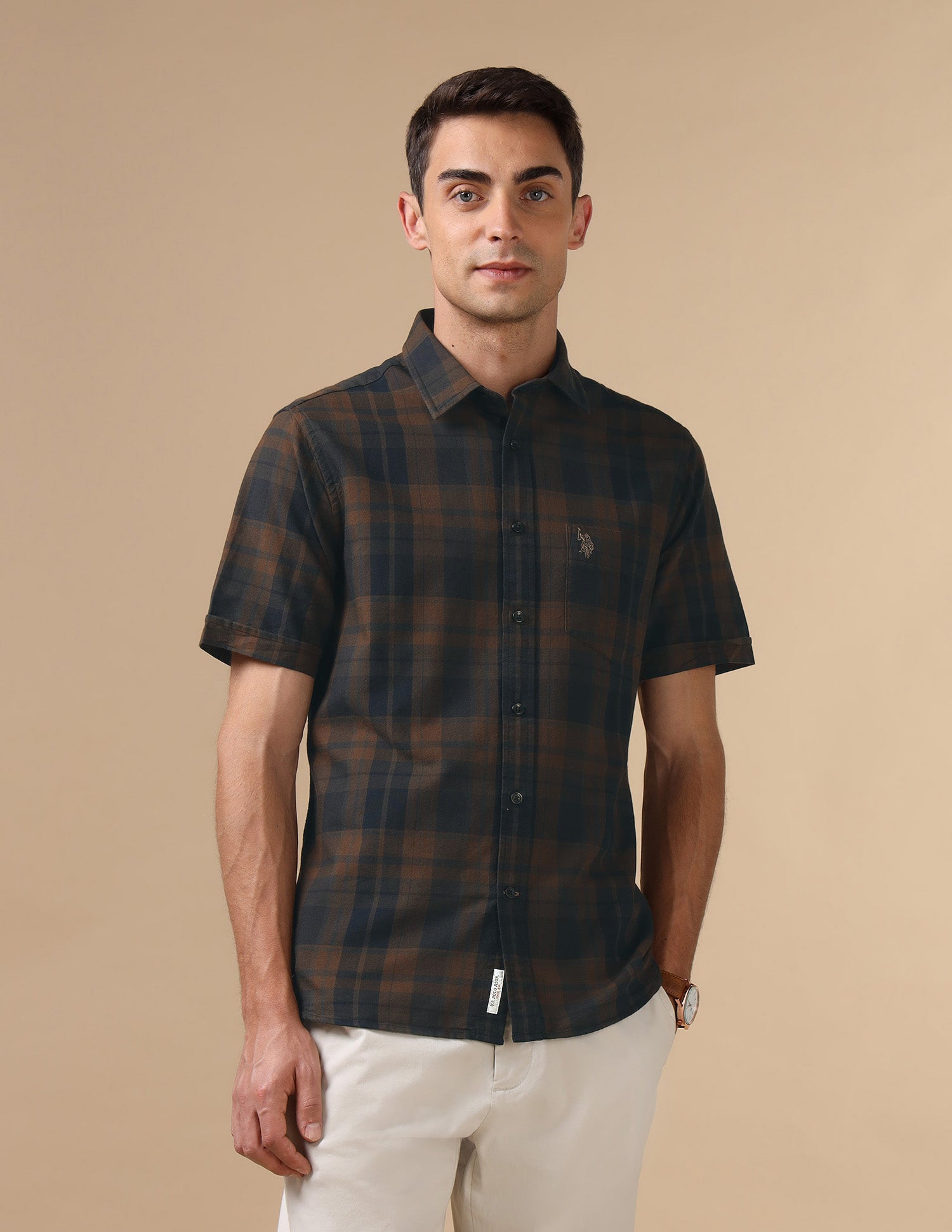 Pure Cotton Plaid Checked Oxford Shirt